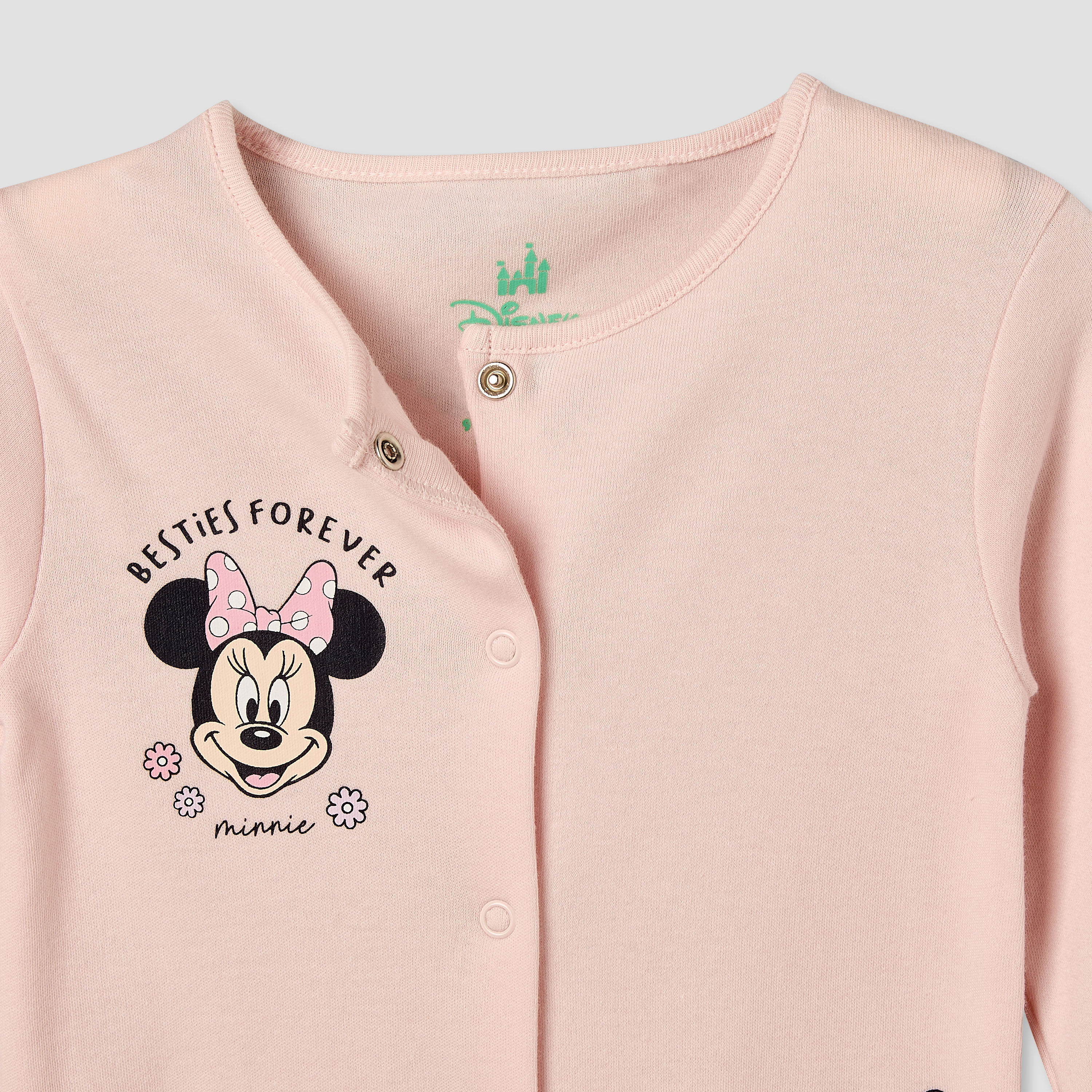 Set of 2 Disney Cotton Round Neck Sleepsuit with Romper-baby-girls-clothing-nightwear-sleepsuits-image-5