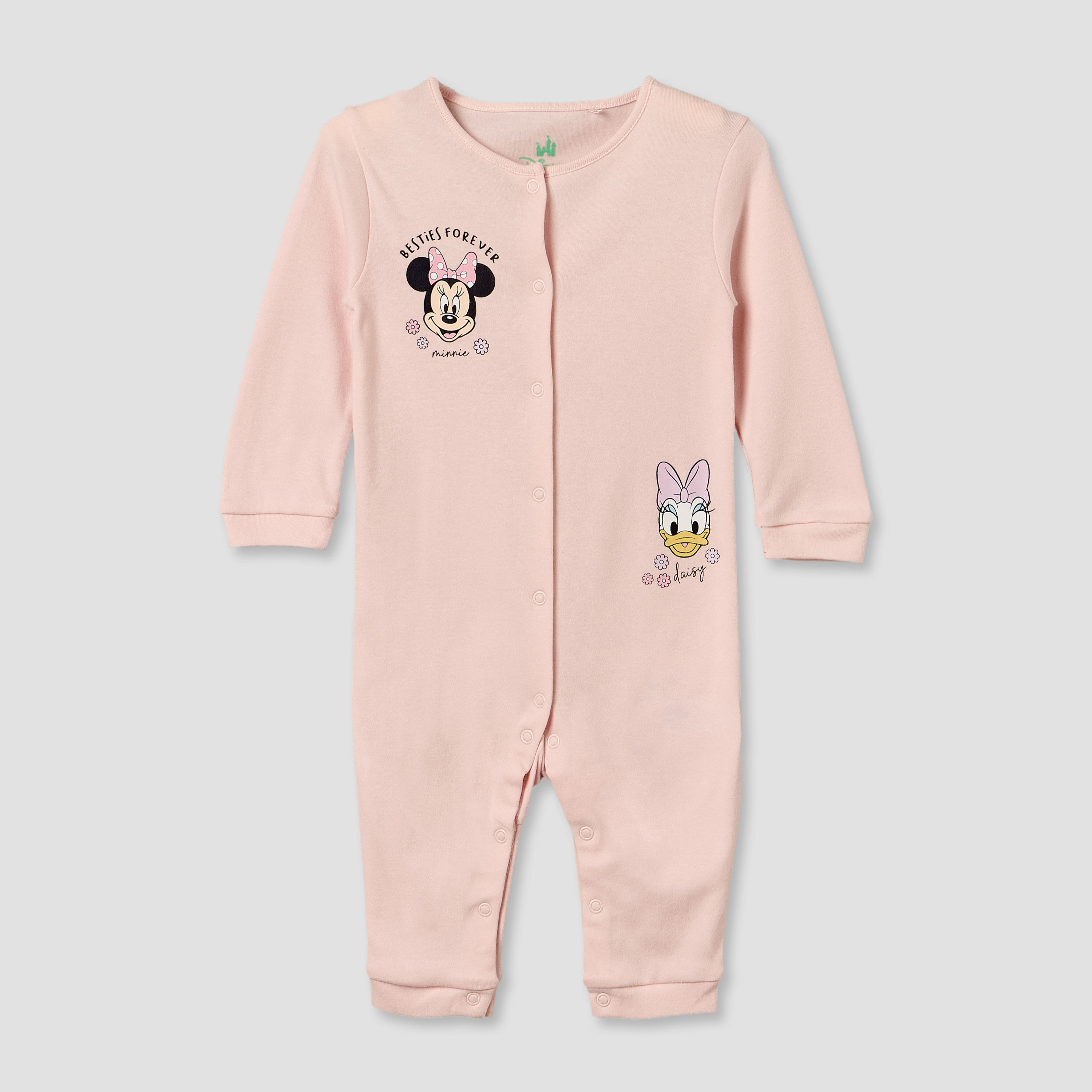 Set of 2 Disney Cotton Round Neck Sleepsuit with Romper-baby-girls-clothing-nightwear-sleepsuits-image-8