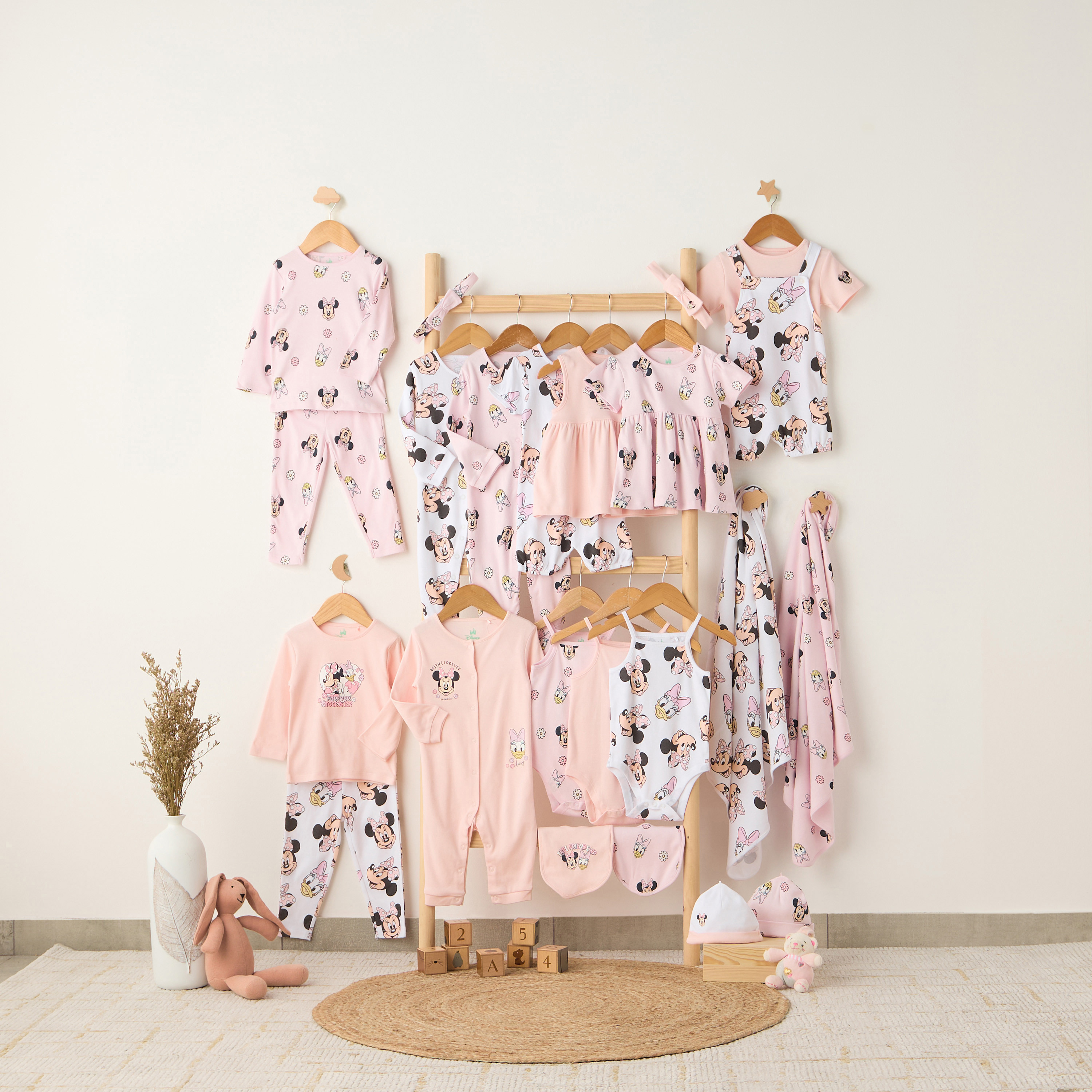 Pack of 2 Disney Cotton Crew Neck Long Sleeves Pyjama Set with Minnie Mouse and Daisy Duck Print-baby-girls-clothing-nightwear-pyjamasets-image-12