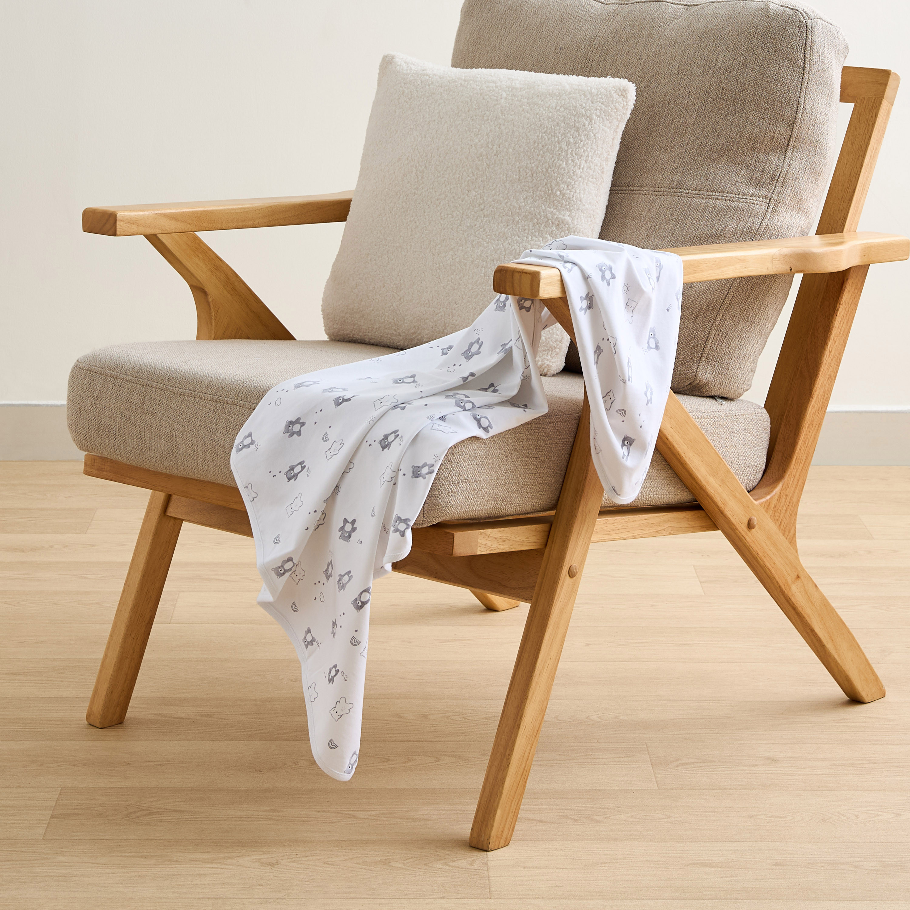 طقم بطانيات حديثي ولادة متنوعة قطعتين من جونيورز - 70x70 سم-baby-nursery-blanketsandswaddles-receivingblankets-image-2