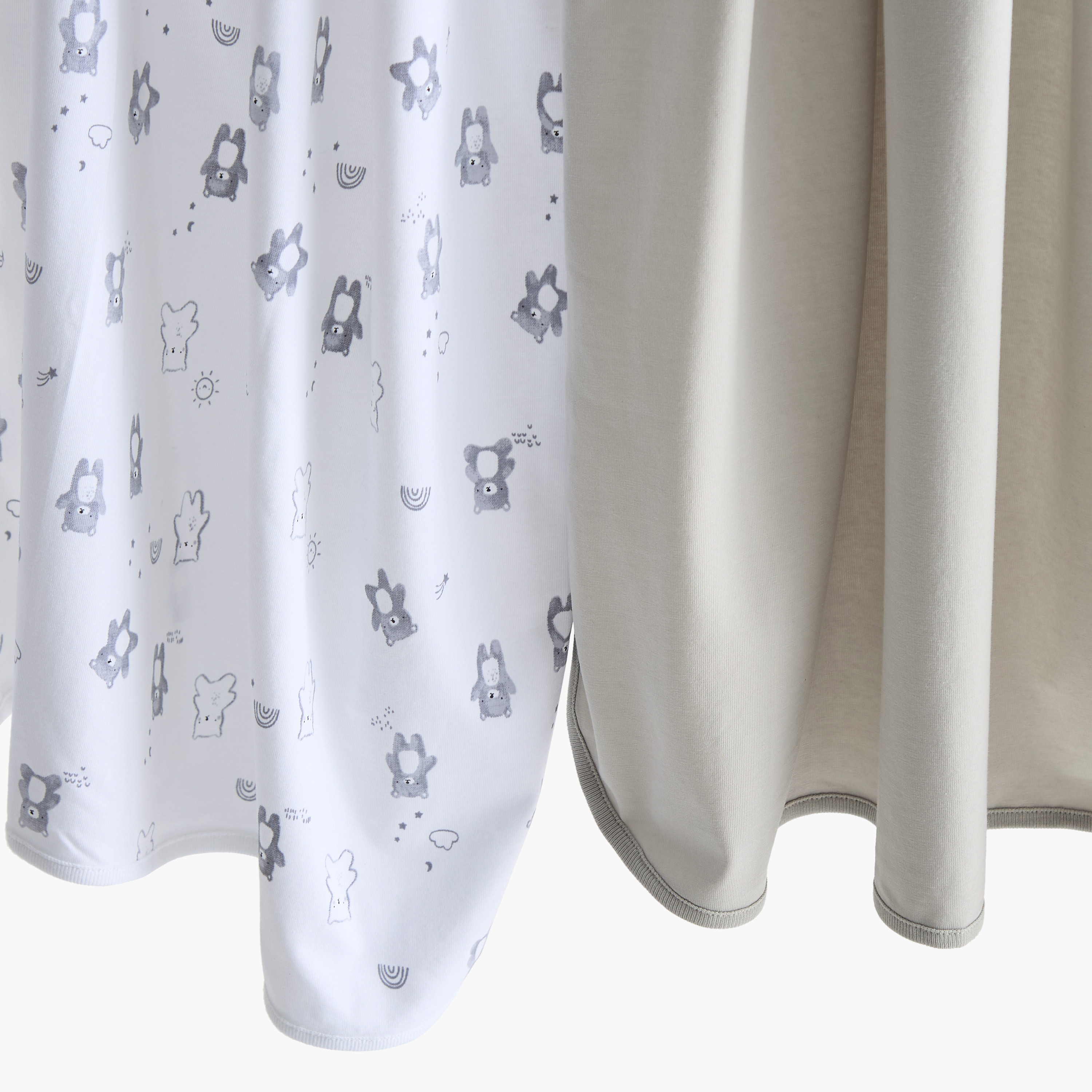 طقم بطانيات حديثي ولادة متنوعة قطعتين من جونيورز - 70x70 سم-baby-nursery-blanketsandswaddles-receivingblankets-image-4