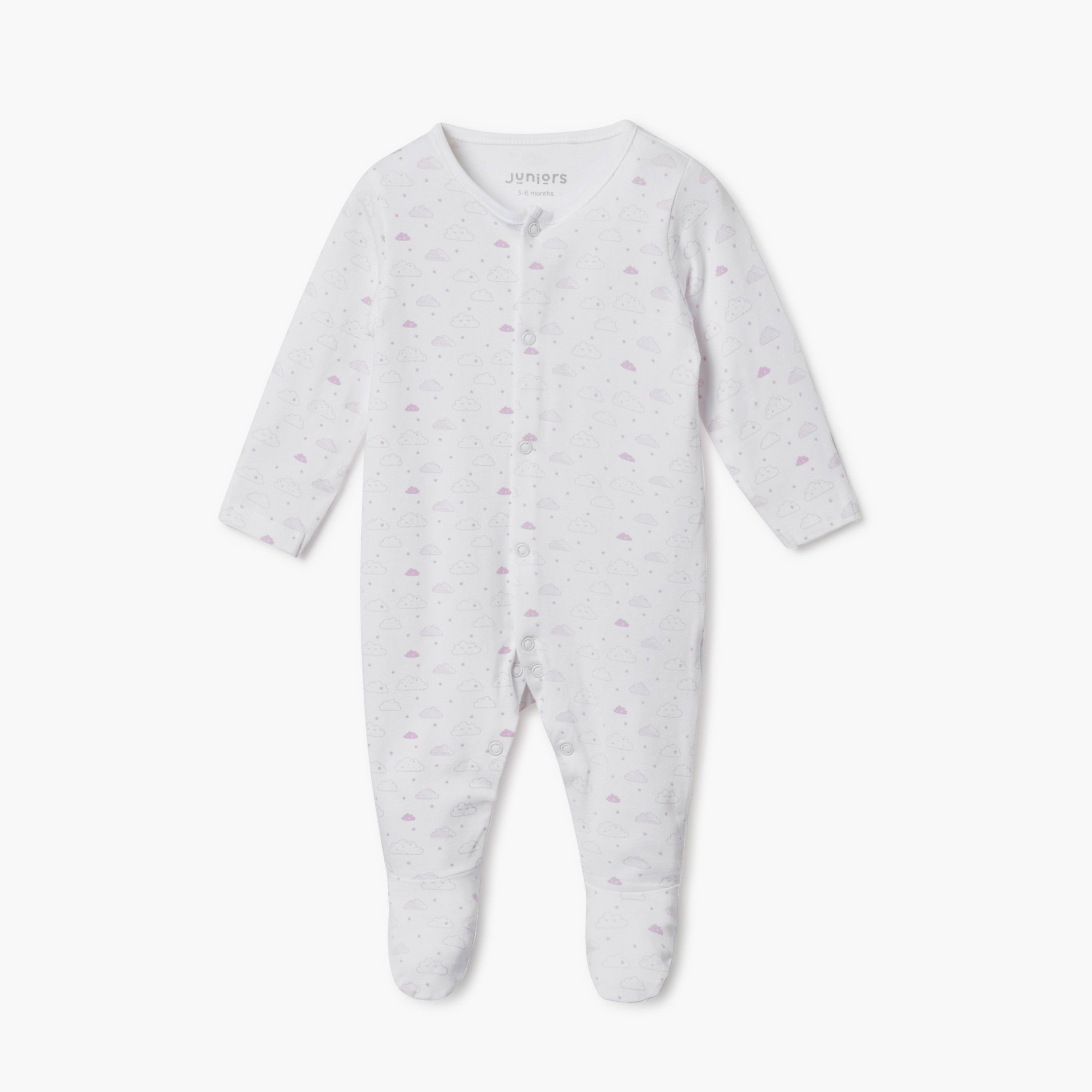 Juniors Assorted Closed Feet Sleepsuit - Set of 2-baby-girls-clothing-nightwear-sleepsuits-image-2