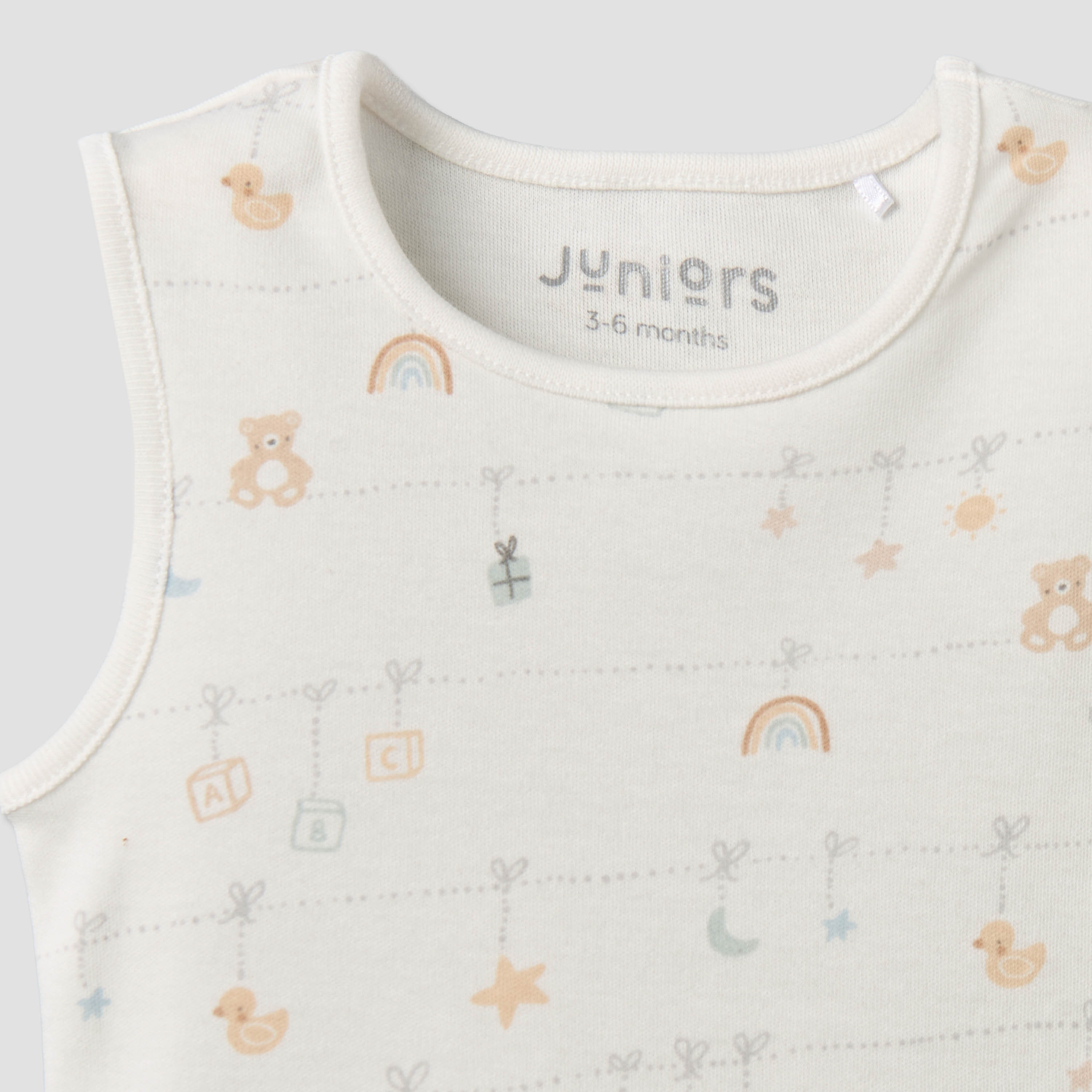 Pack of 3 Juniors Round Neck Sleeveless Bodysuit with Snap Button Closure-baby-boys-clothing-bodysuits-image-6