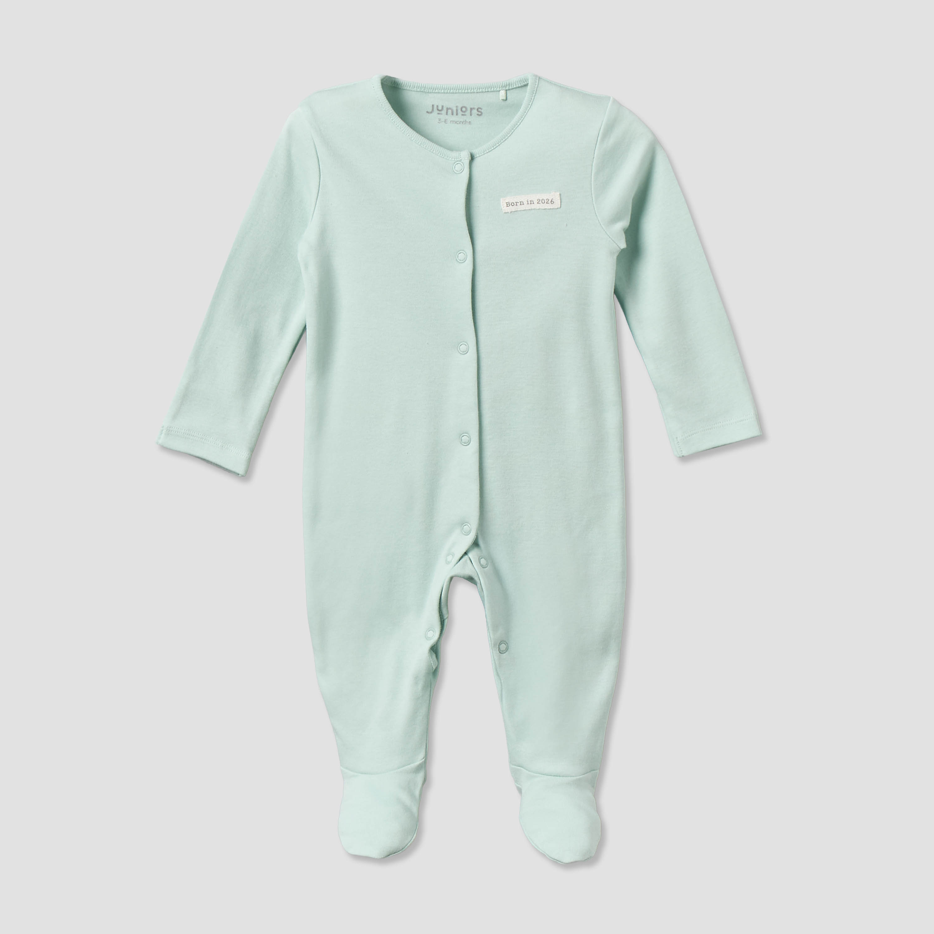 Pack of 2 Juniors Cotton Round Neck Long Sleeves Sleepsuit with Snap Button Closure-baby-girls-clothing-nightwear-sleepsuits-image-2