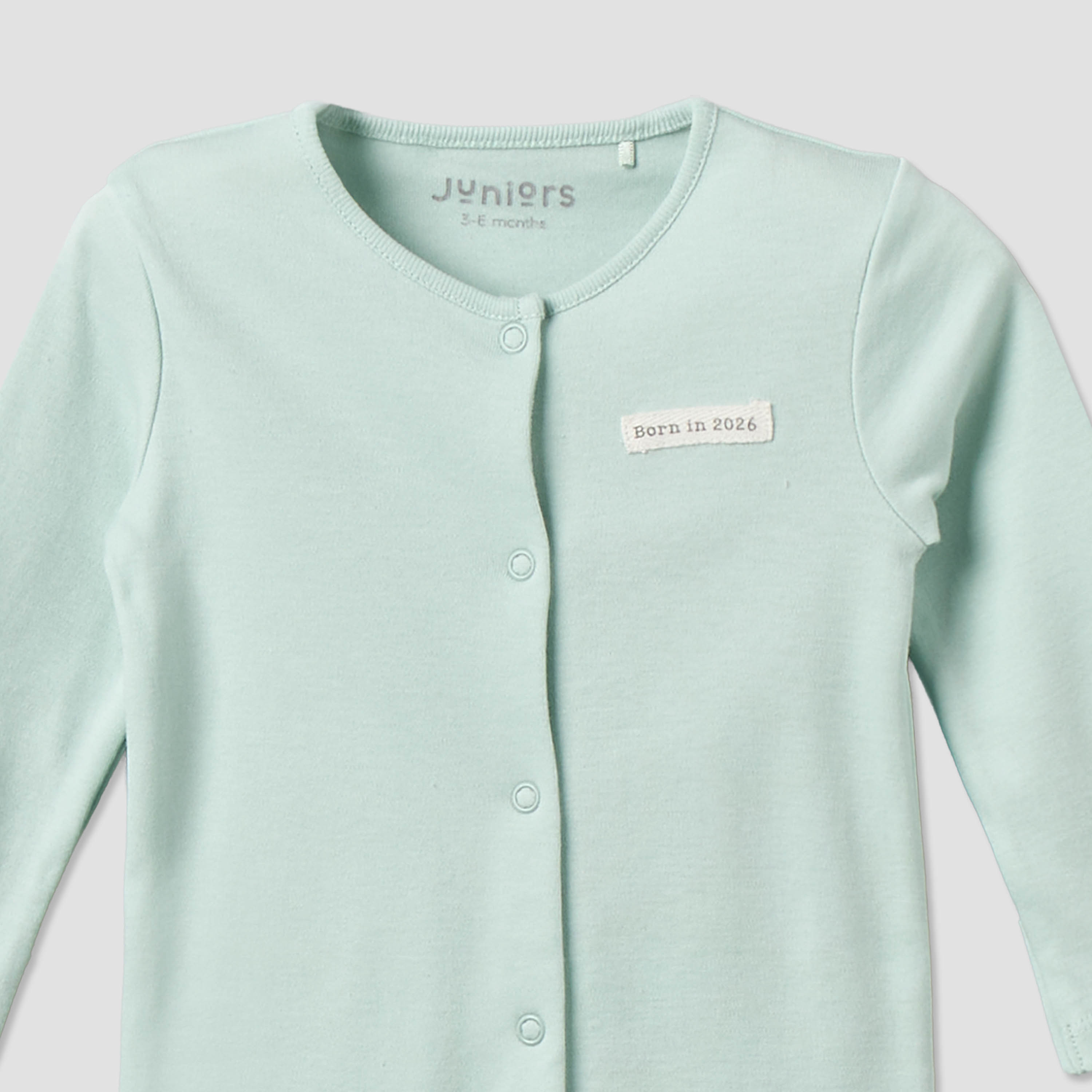 Pack of 2 Juniors Cotton Round Neck Long Sleeves Sleepsuit with Snap Button Closure-baby-girls-clothing-nightwear-sleepsuits-image-4