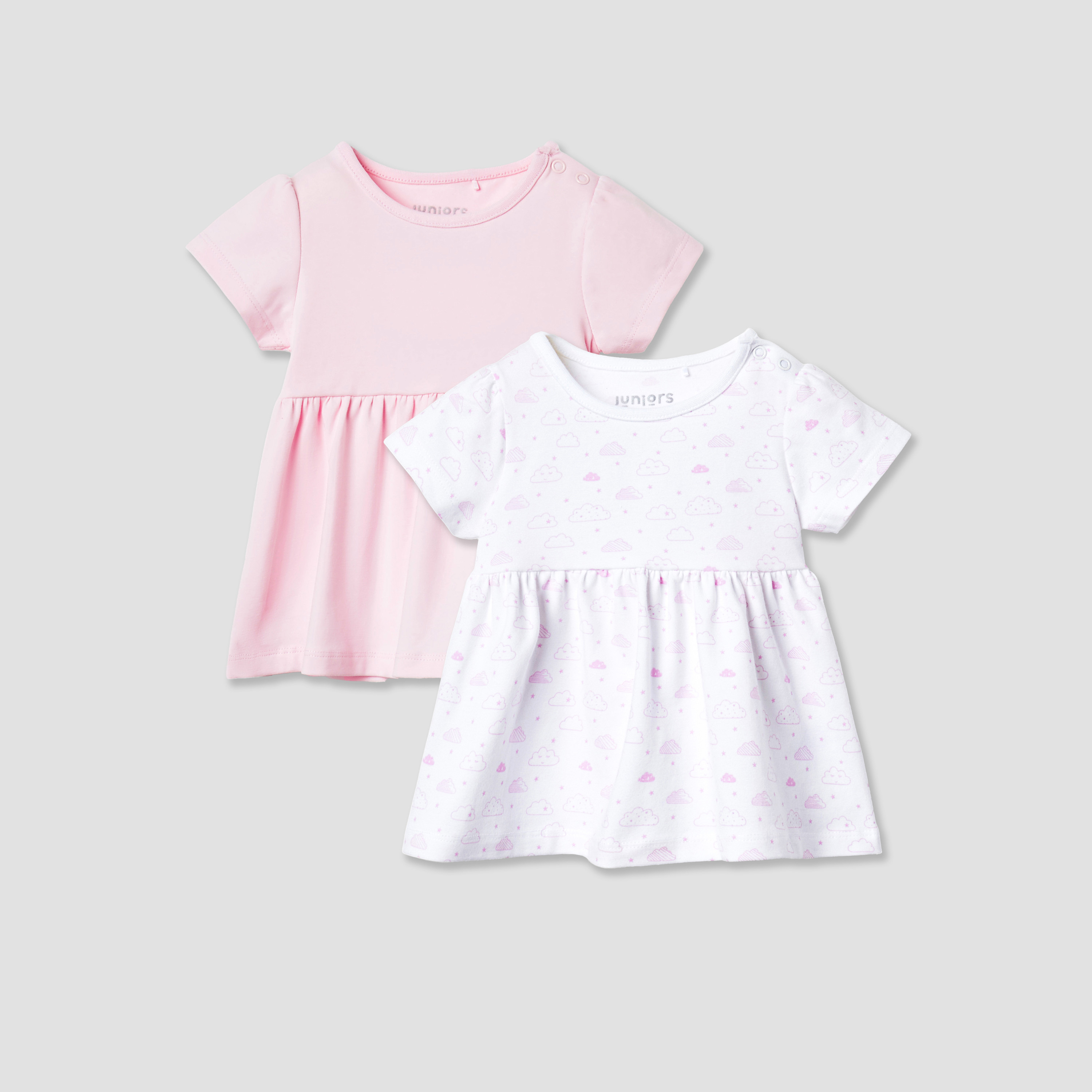 Juniors Assorted A-line Dress with Round Neck and Short Sleeves - Set of 2-baby-girls-clothing-dressesandjumpsuits-image-1