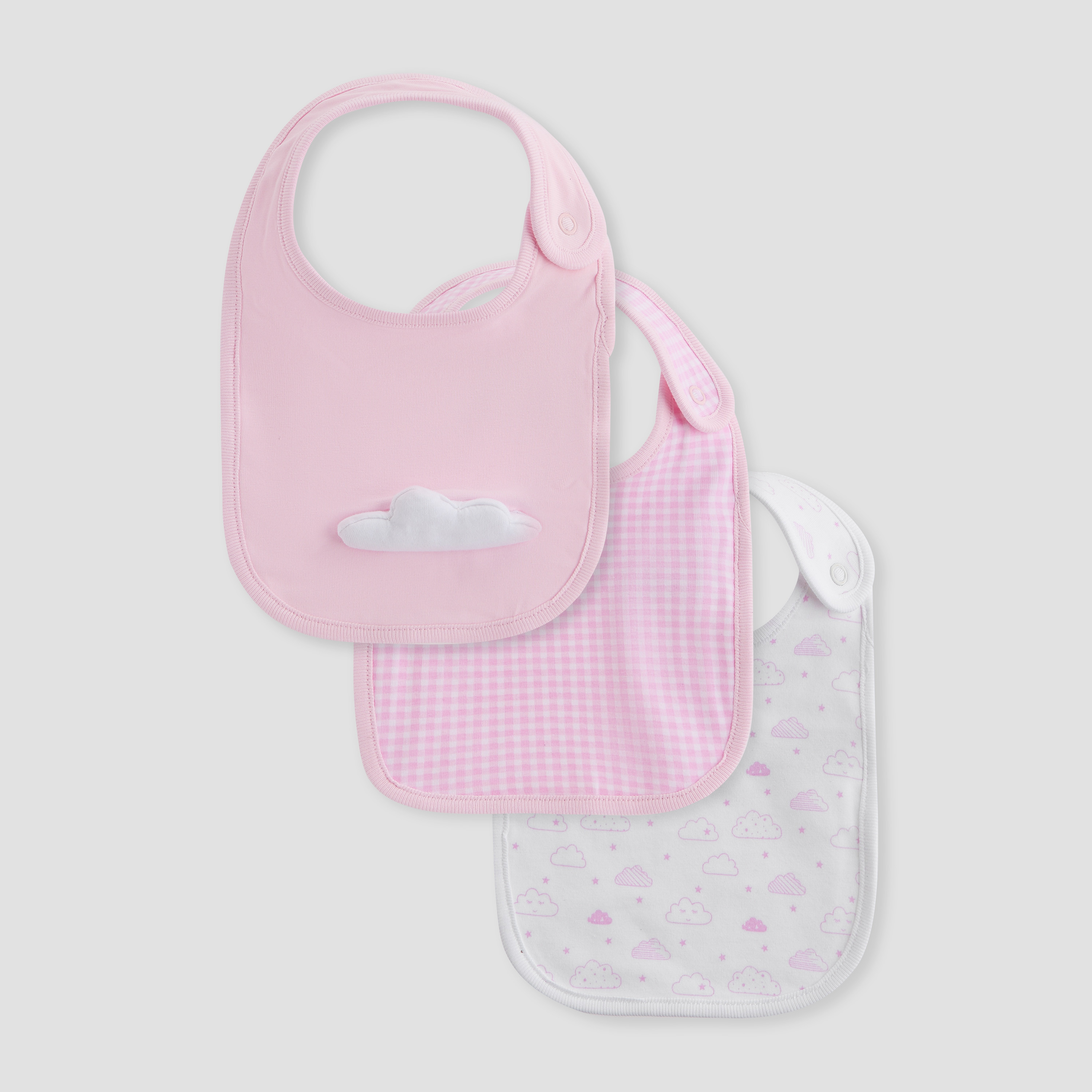 Juniors Assorted Bib with Button Closure - Set of 3-baby-feeding-bibs-image-1