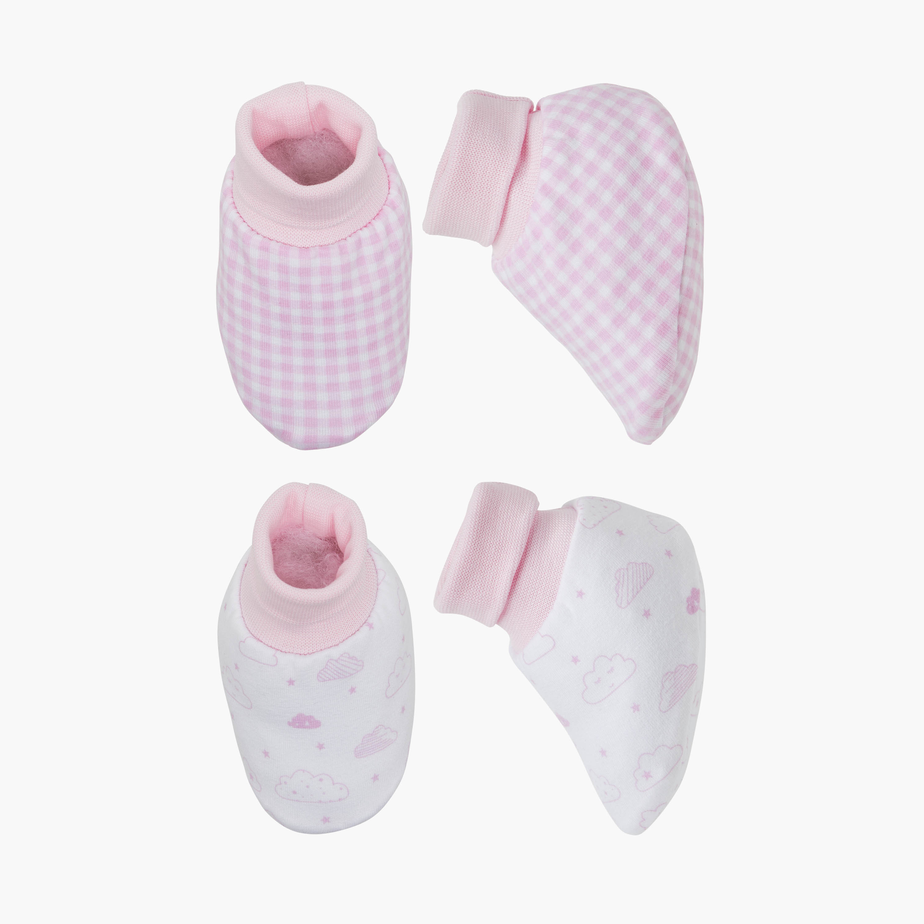 Juniors Printed Booties - Set of 2-baby-girls-shoes-booties-image-1
