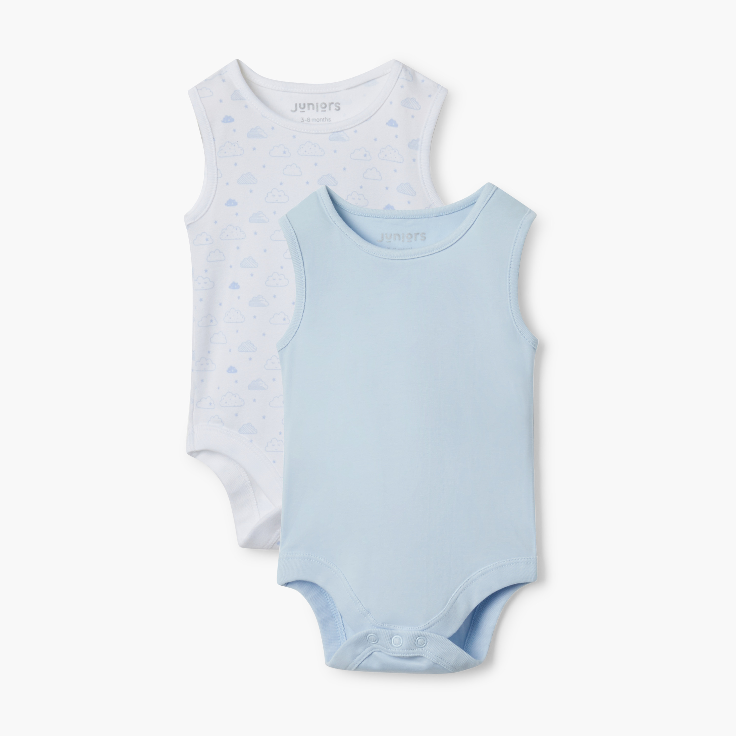 Juniors Sleeveless Bodysuit with Snap Button Closure - Set of 2-baby-boys-clothing-bodysuits-image-1