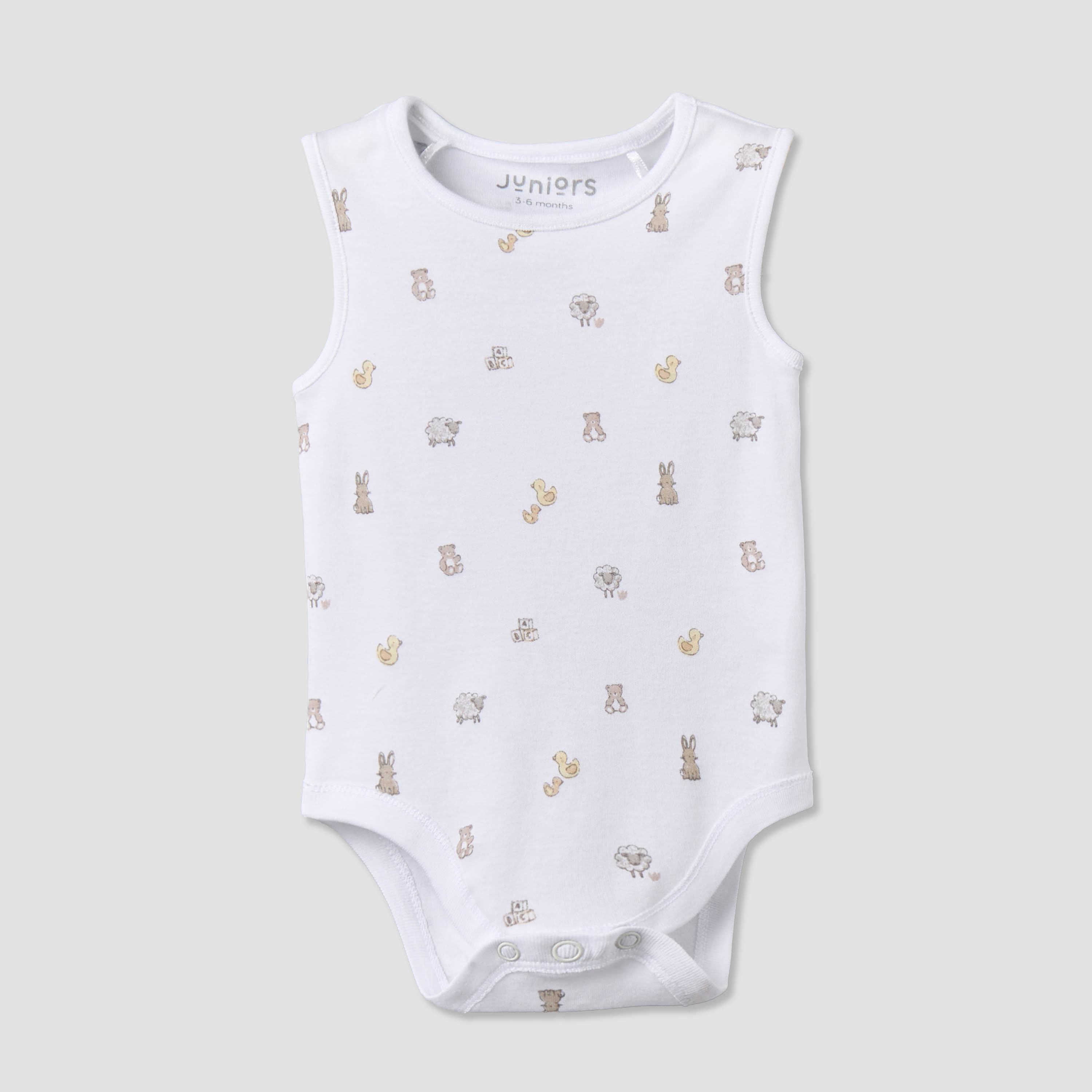 Pack of 3 Juniors Round Neck Sleeveless Bodysuit with Snap Button Closure-baby-boys-clothing-bodysuits-image-4