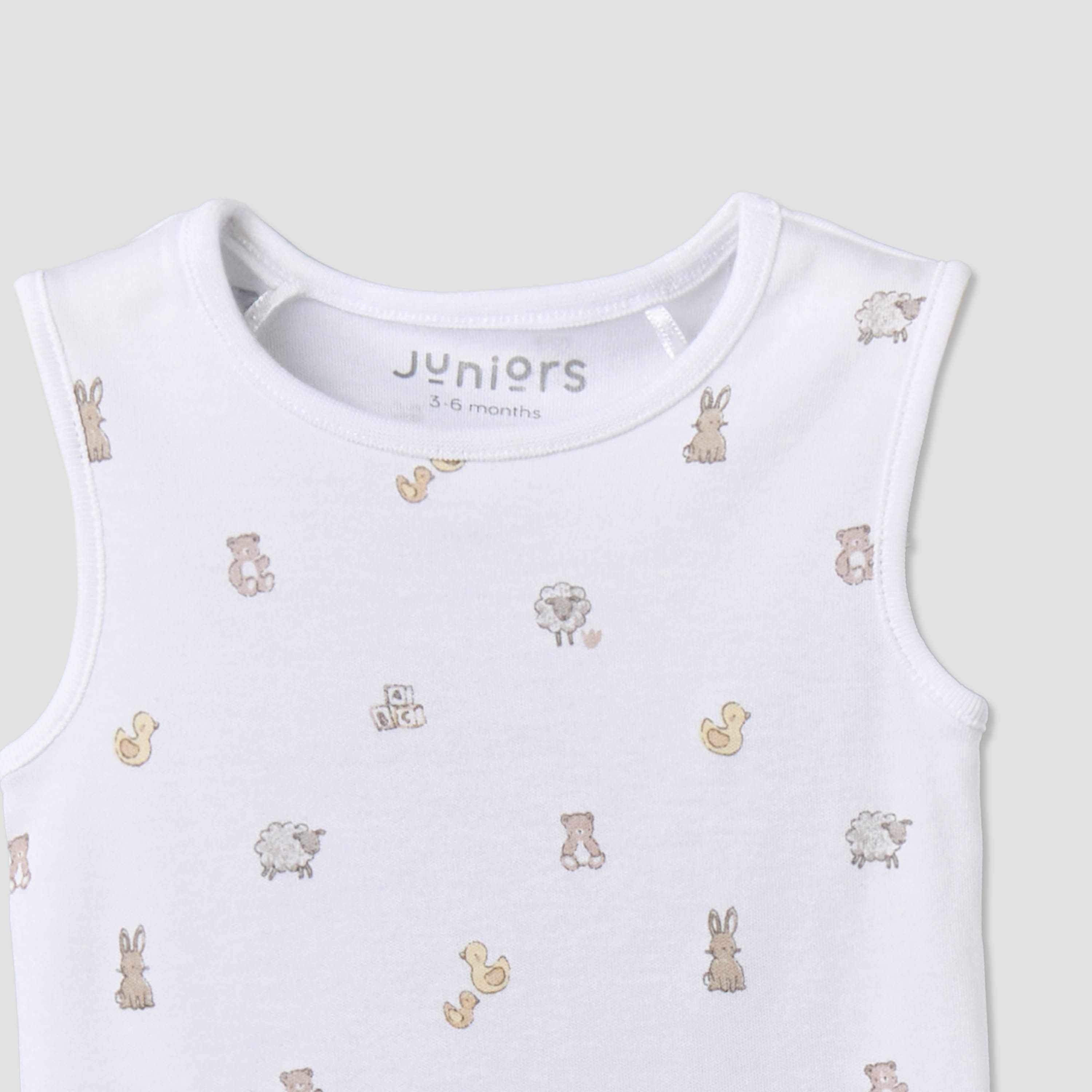 Pack of 3 Juniors Round Neck Sleeveless Bodysuit with Snap Button Closure-baby-boys-clothing-bodysuits-image-7