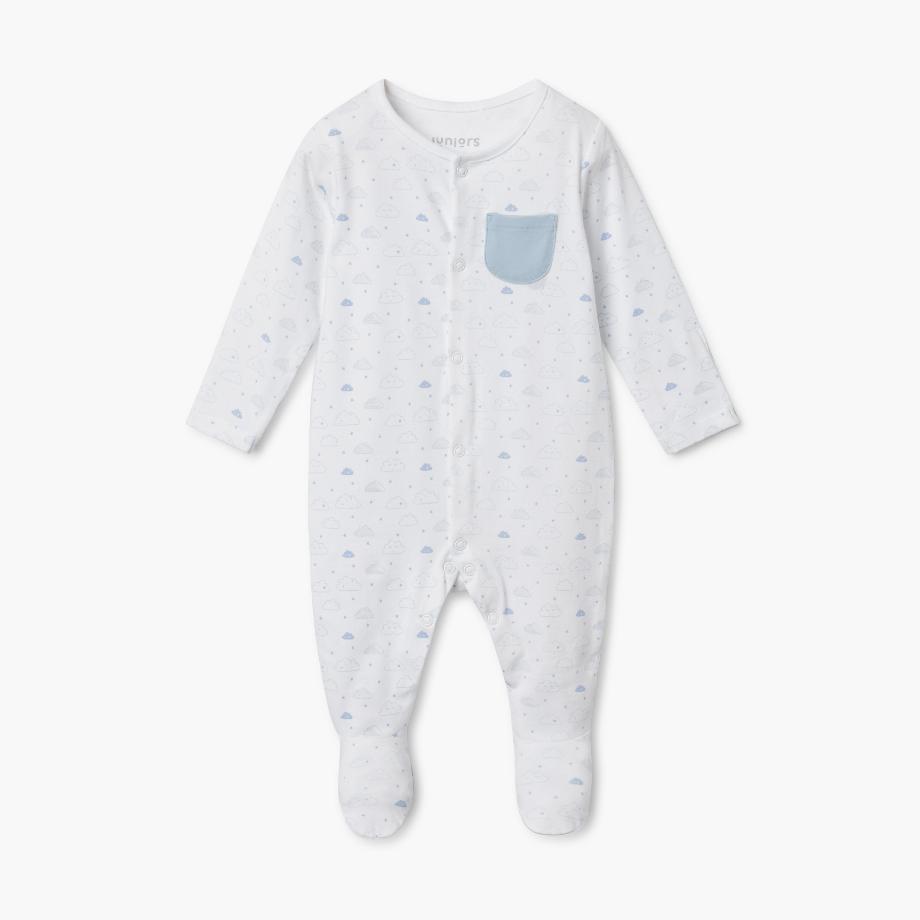 Juniors Assorted Sleepsuit with Long Sleeves and Pocket - Set of 2-baby-boys-clothing-nightwear-sleepsuits-image-2