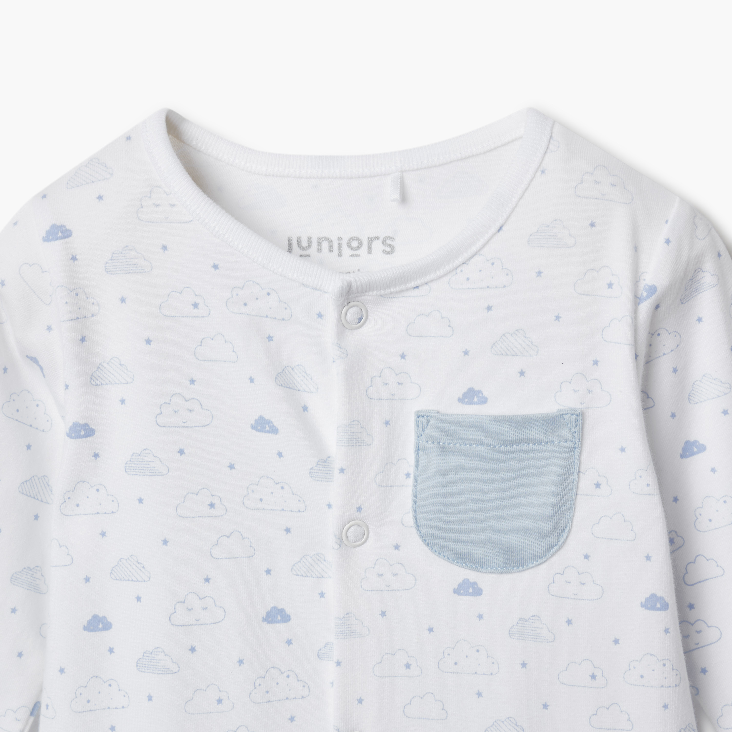Juniors Assorted Sleepsuit with Long Sleeves and Pocket - Set of 2-baby-boys-clothing-nightwear-sleepsuits-image-4