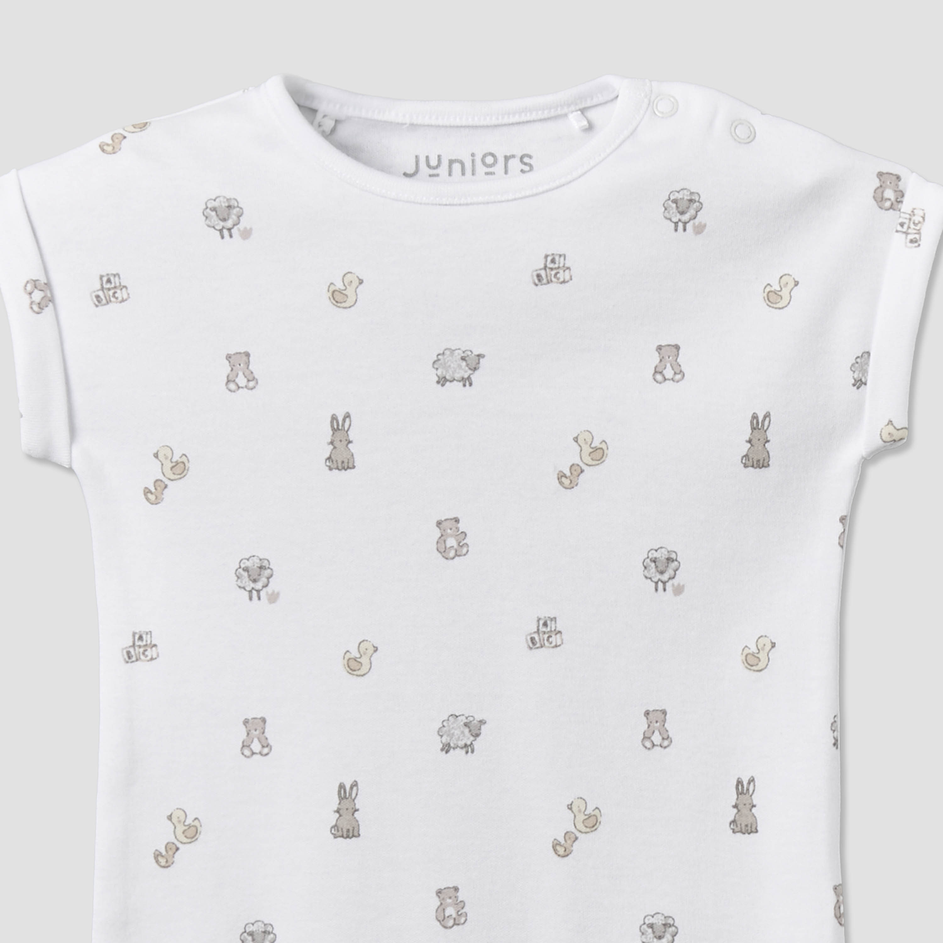 Pack of 2 Juniors Crew Neck Short Sleeves Romper with Assorted Design-baby-boys-clothing-rompers-image-6