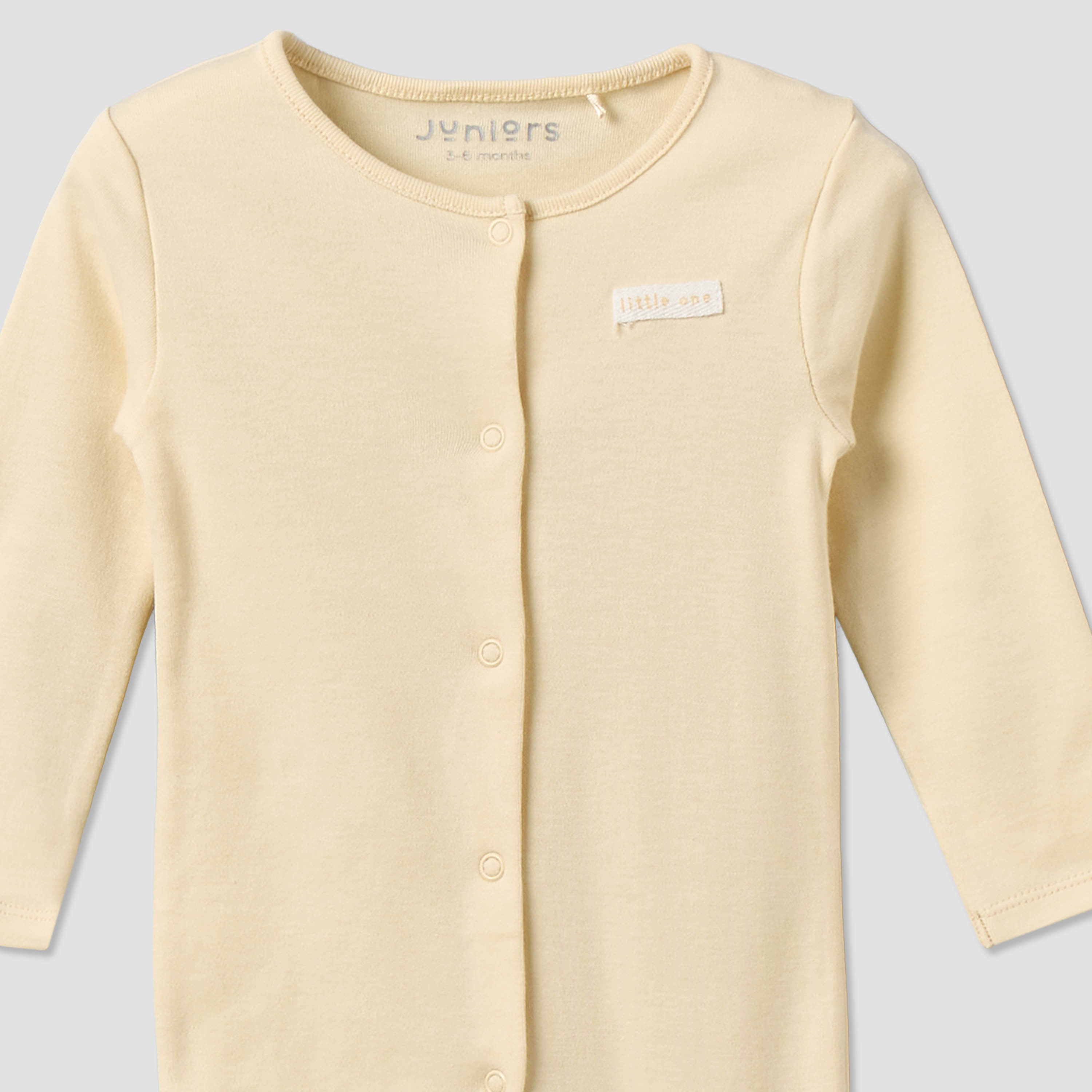 Pack of 2 Juniors Cotton Round Neck Long Sleeves Sleepsuit with Snap Button Closure-baby-girls-clothing-nightwear-sleepsuits-image-4