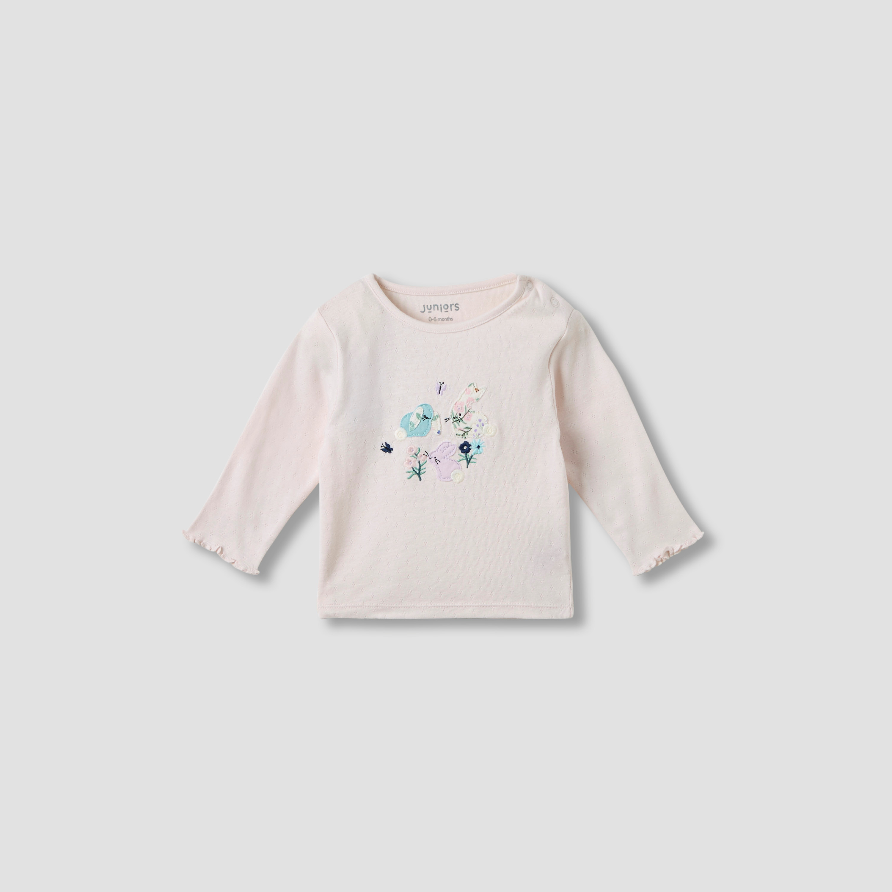 Juniors Embroidered T-shirt and Pyjama Set-baby-girls-clothing-nightwear-pyjamasets-image-2