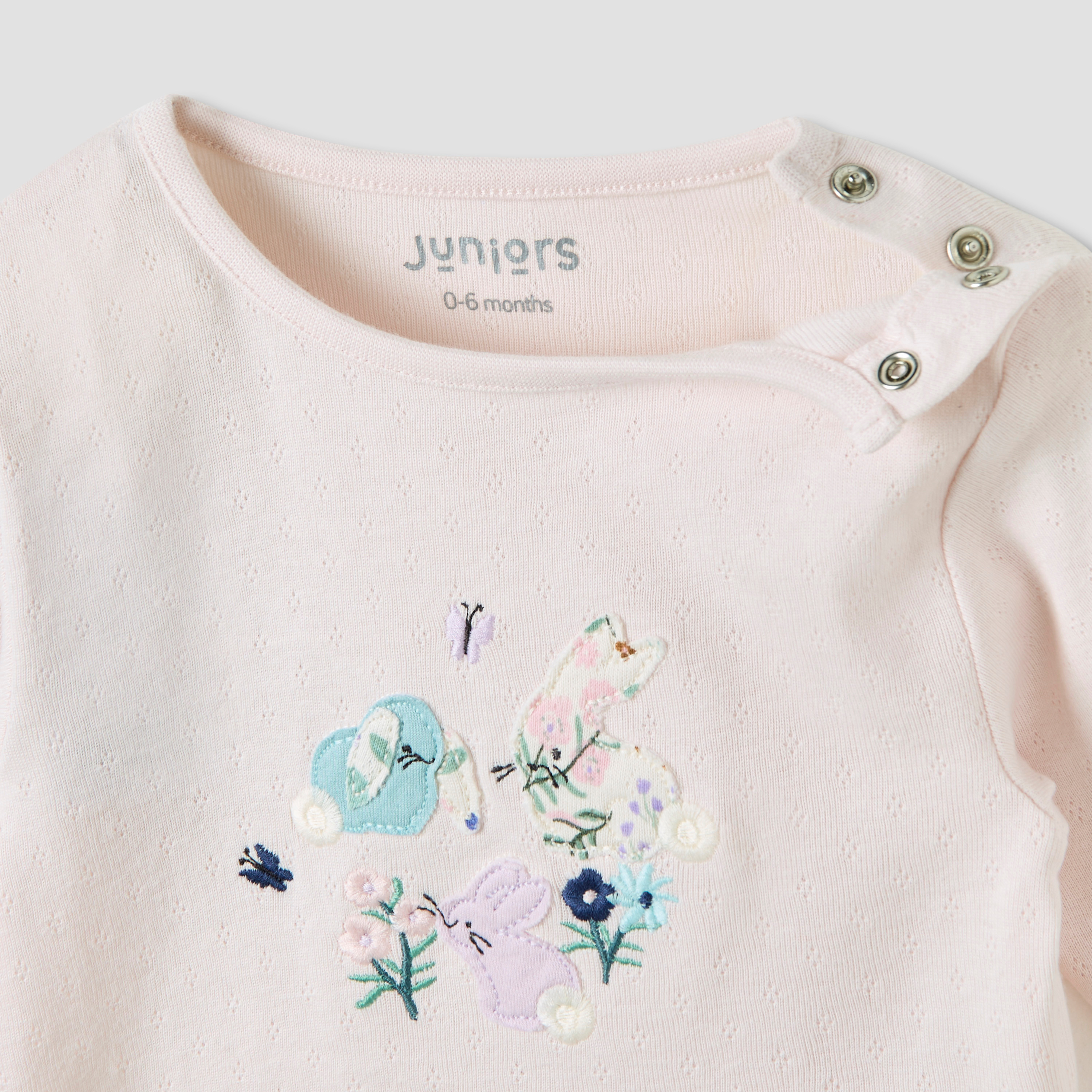 Juniors Embroidered T-shirt and Pyjama Set-baby-girls-clothing-nightwear-pyjamasets-image-4