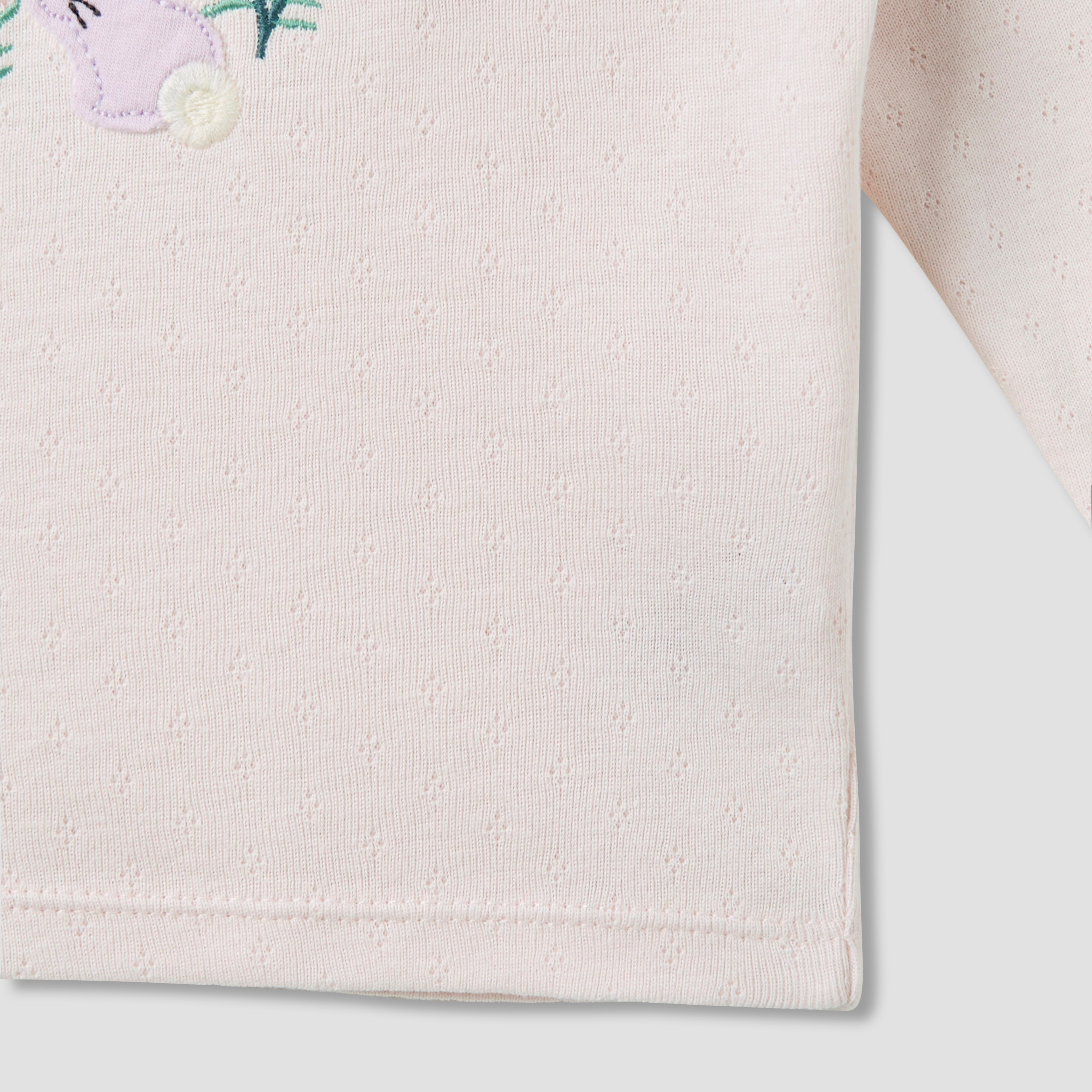 Juniors Embroidered T-shirt and Pyjama Set-baby-girls-clothing-nightwear-pyjamasets-image-5