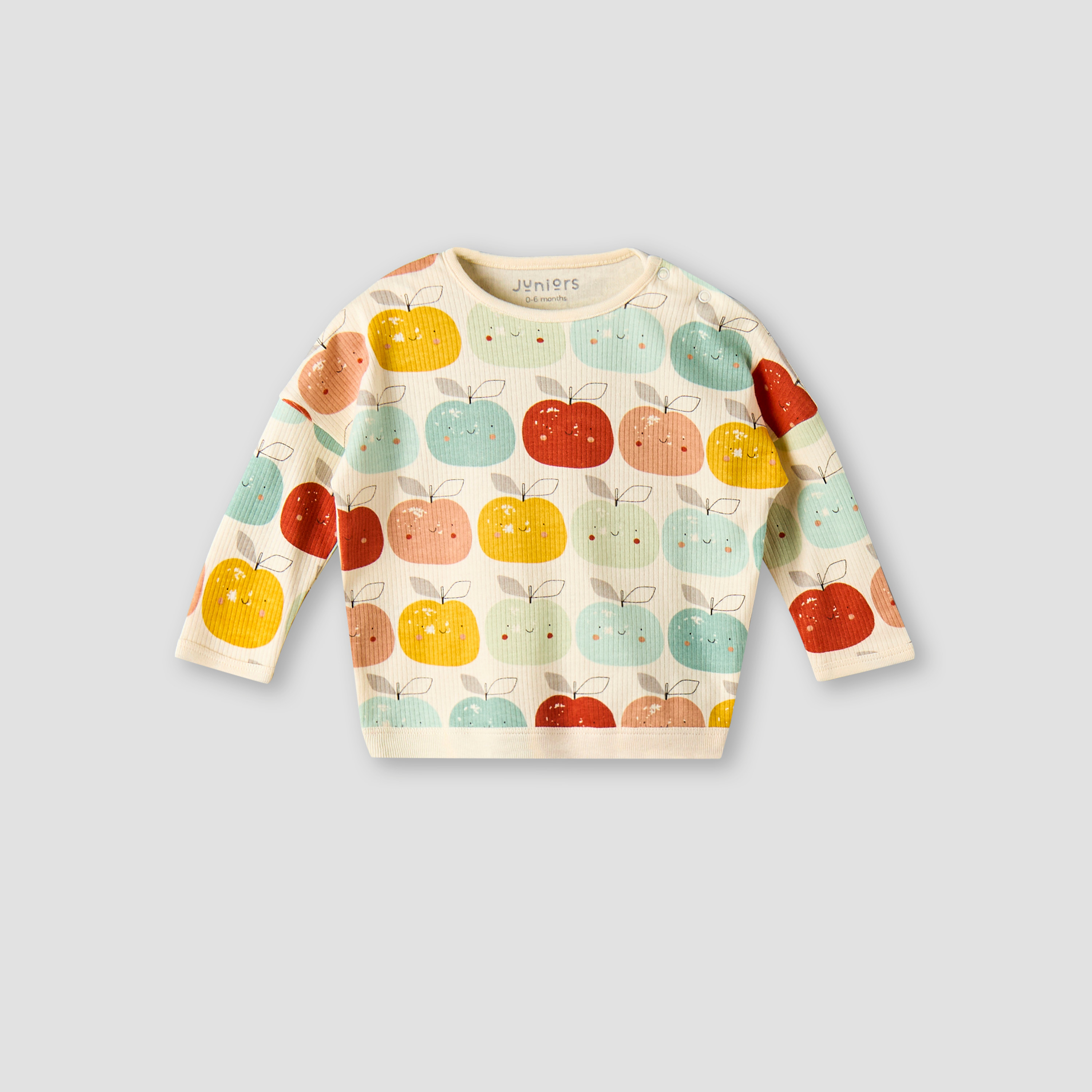 Juniors Cotton Round Neck Long Sleeves Pyjama Set with Apple Print-baby-boys-clothing-nightwear-pyjamasets-image-3