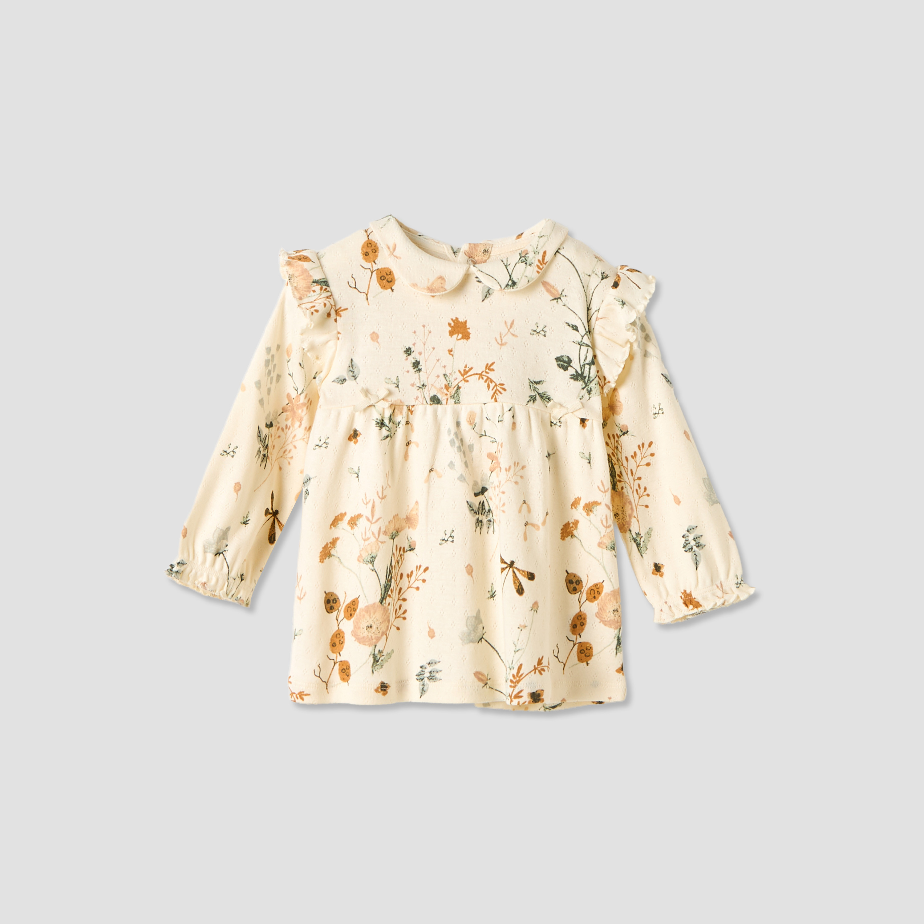 طقم بيجاما قطن بأكمام طويلة وياقة عادية وطبعات من جونيورز-baby-girls-clothing-nightwear-pyjamasets-image-2
