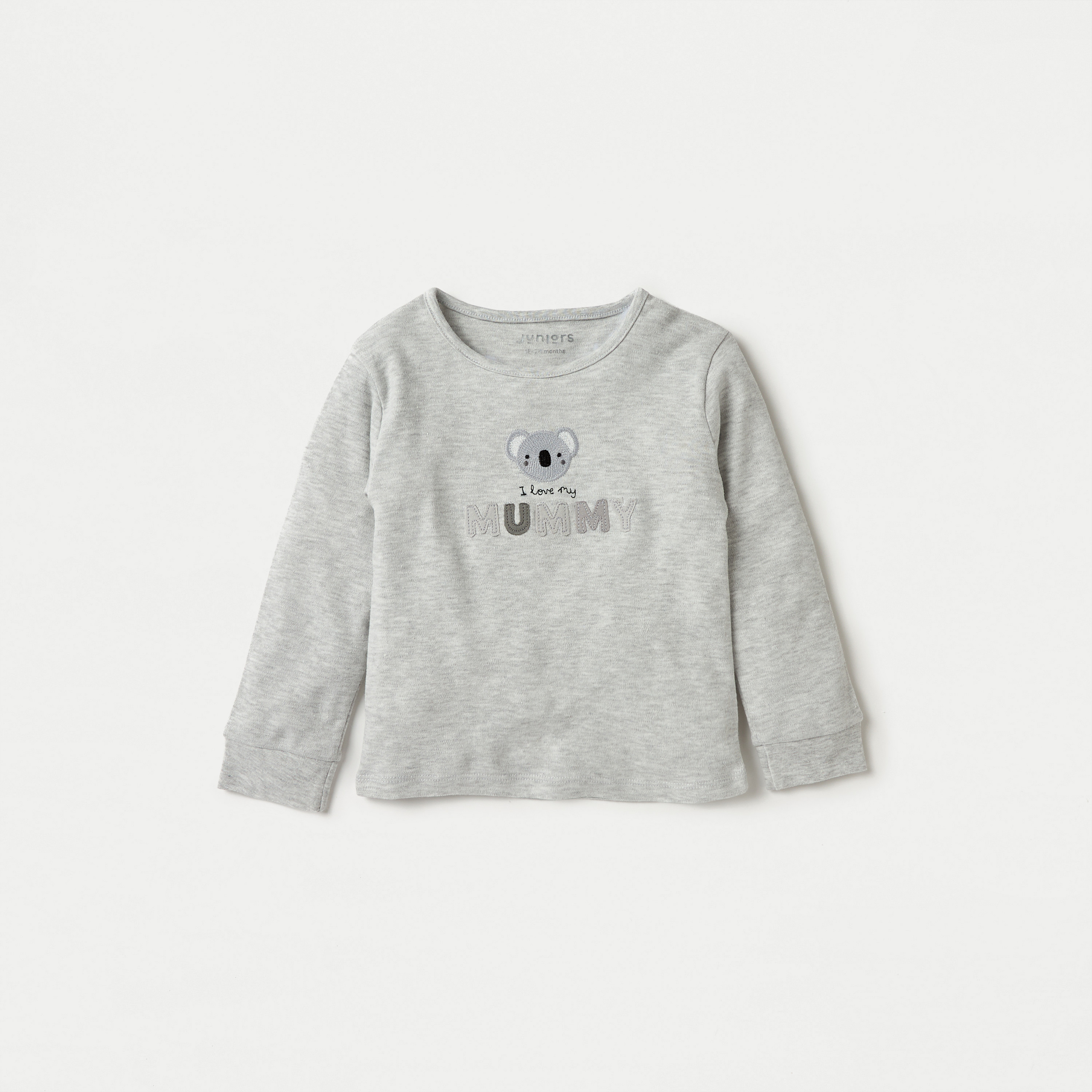 Juniors Koala Applique T-shirt and Striped Pyjama Set-baby-boys-clothing-nightwear-pyjamasets-image-2
