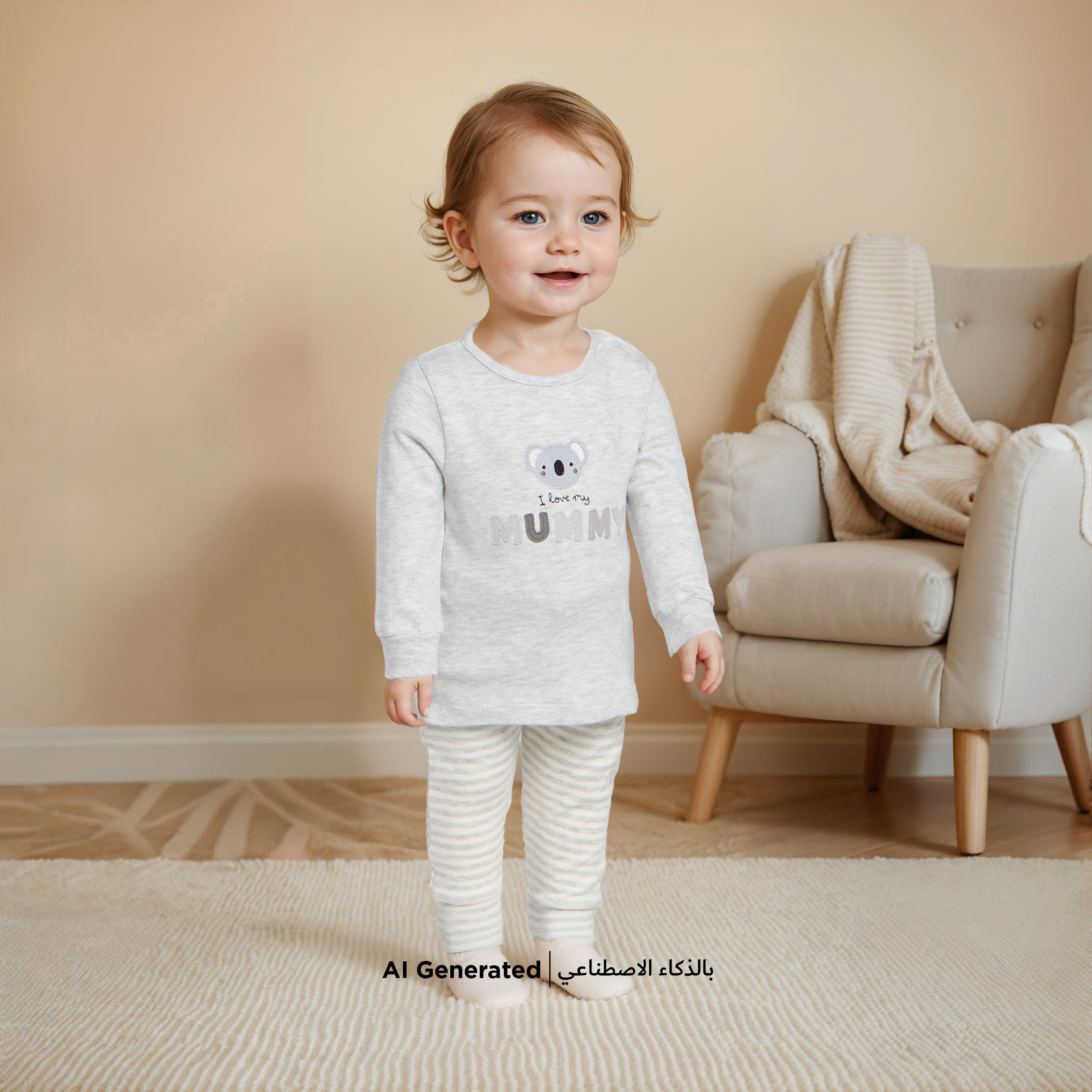 Juniors Koala Applique T-shirt and Striped Pyjama Set-baby-boys-clothing-nightwear-pyjamasets-image-6