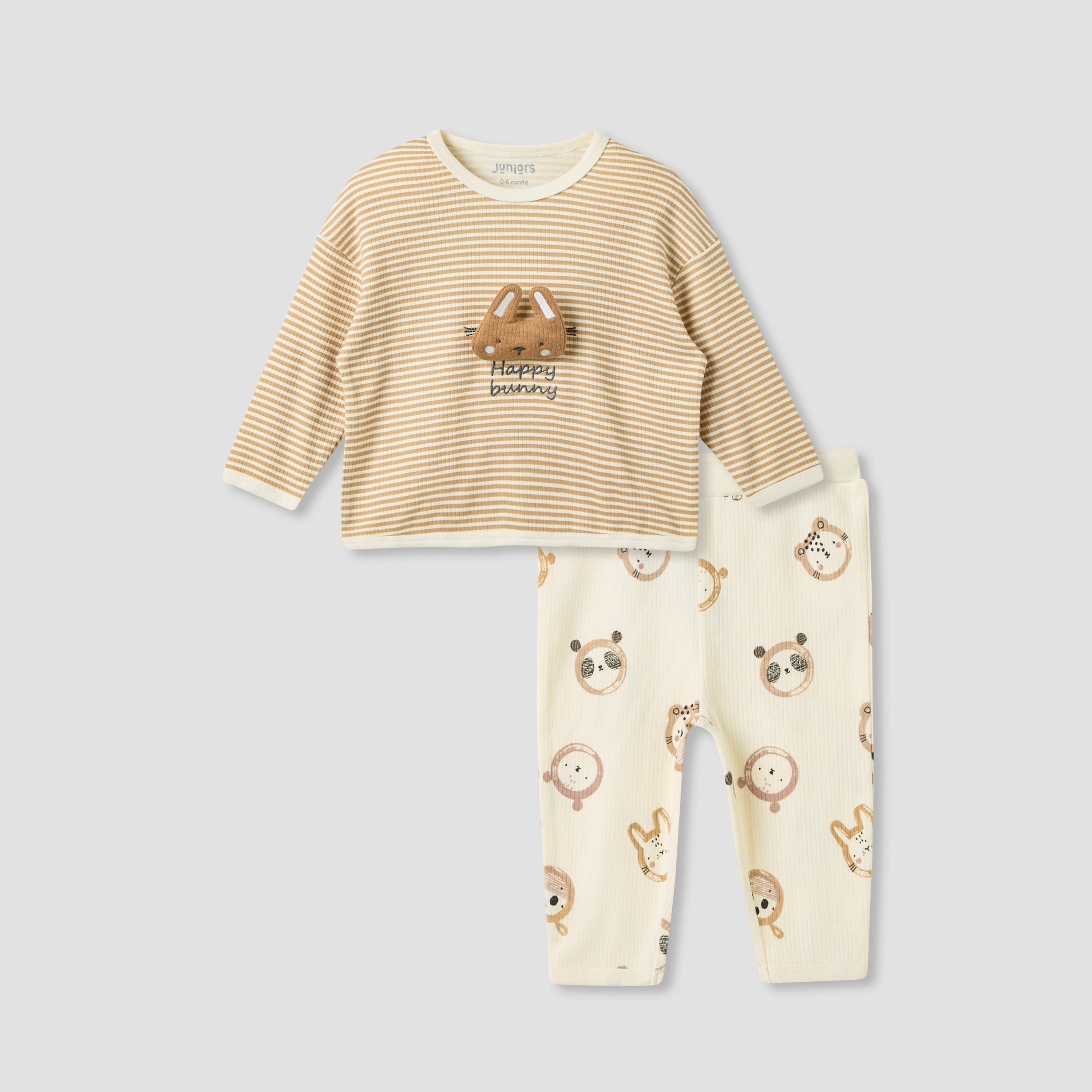 Juniors Animal Applique T-shirt and Pyjama Set-baby-girls-clothing-nightwear-pyjamasets-image-1