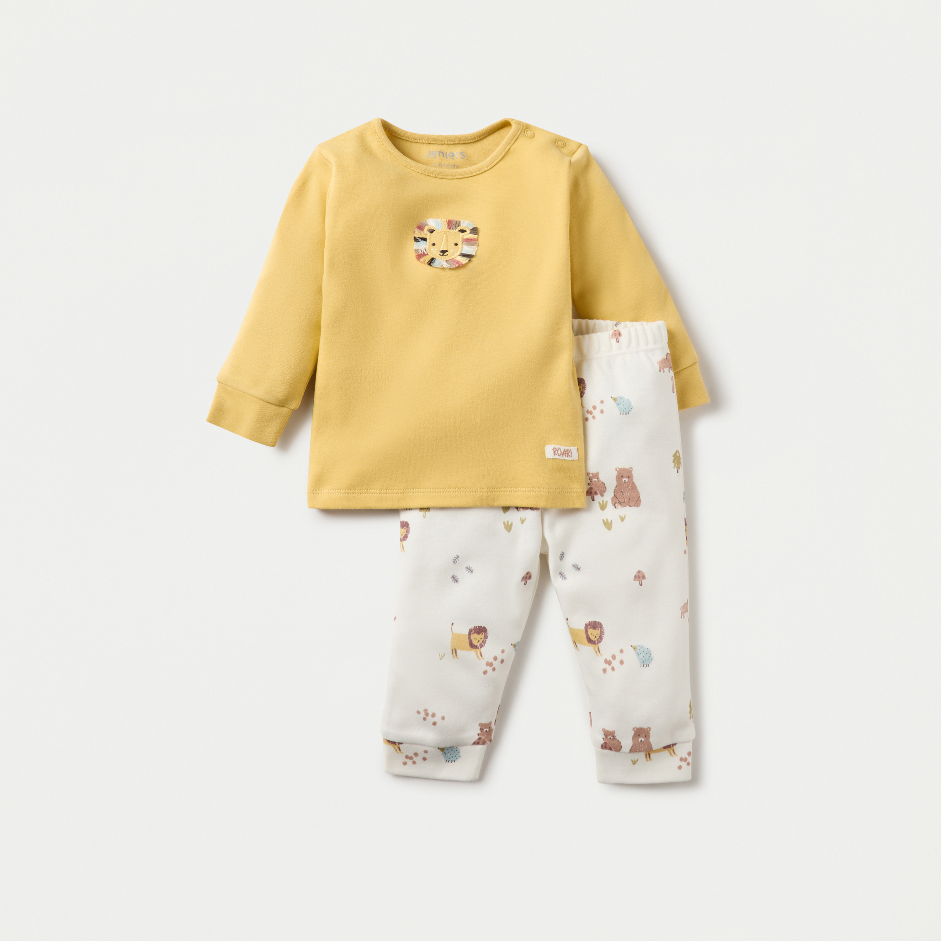 طقم بنطلون بيجاما وتيشيرت بطبعات حيوانات من جونيورز-baby-boys-clothing-nightwear-pyjamasets-image-1