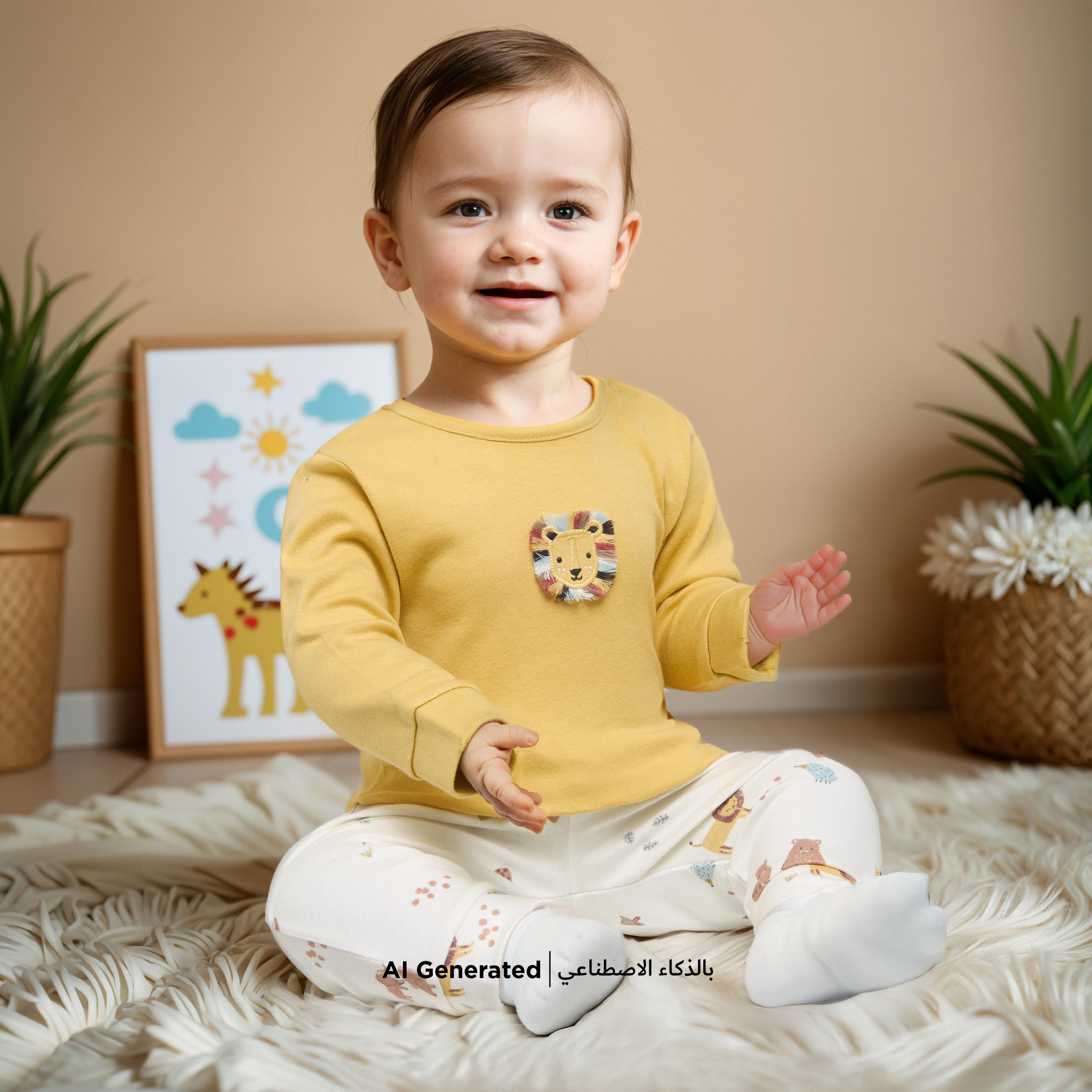 طقم بنطلون بيجاما وتيشيرت بطبعات حيوانات من جونيورز-baby-boys-clothing-nightwear-pyjamasets-image-6
