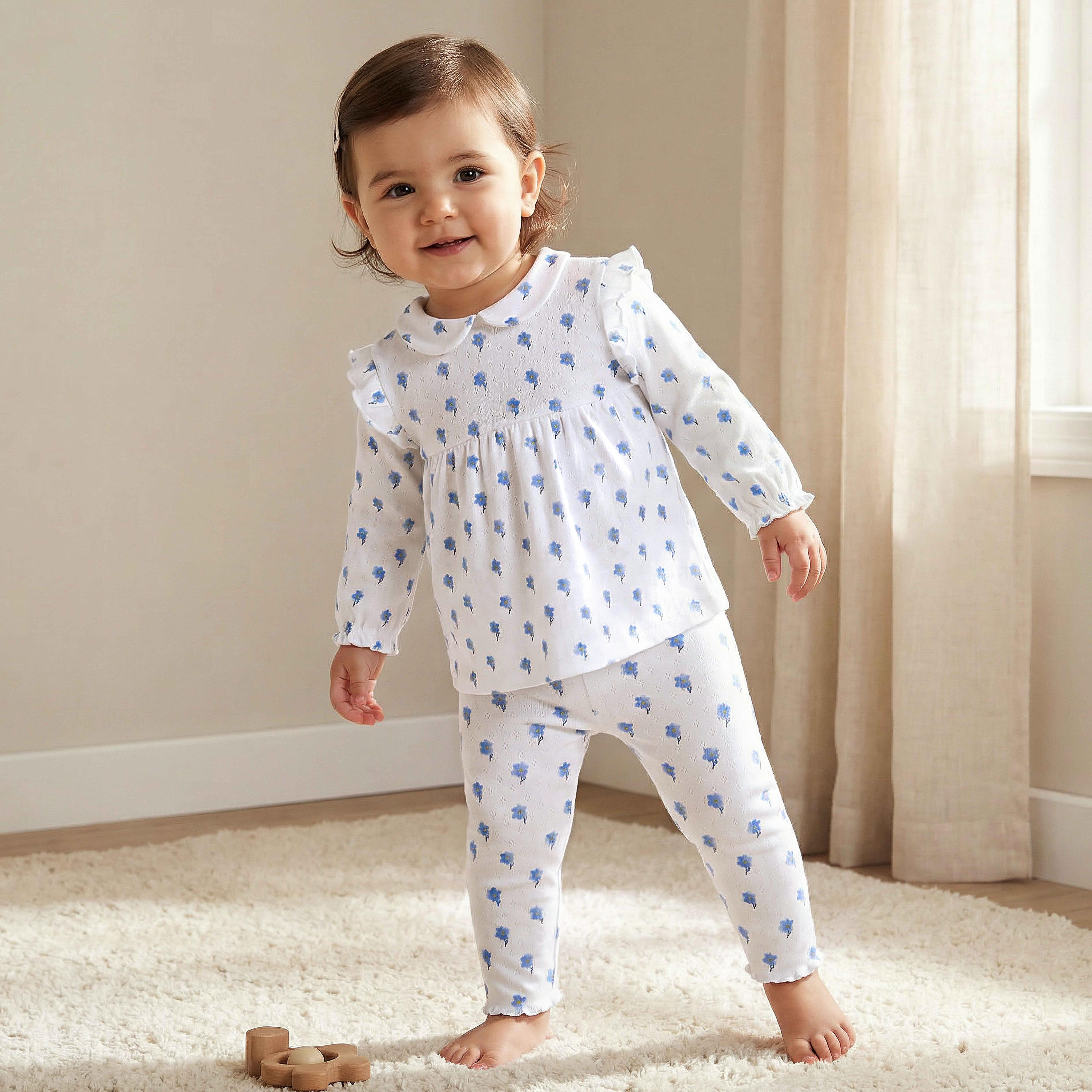 Juniors Cotton Peter Pan Collar Long Sleeves Pyjama Set with Floral Print-baby-girls-clothing-nightwear-pyjamasets-image-1