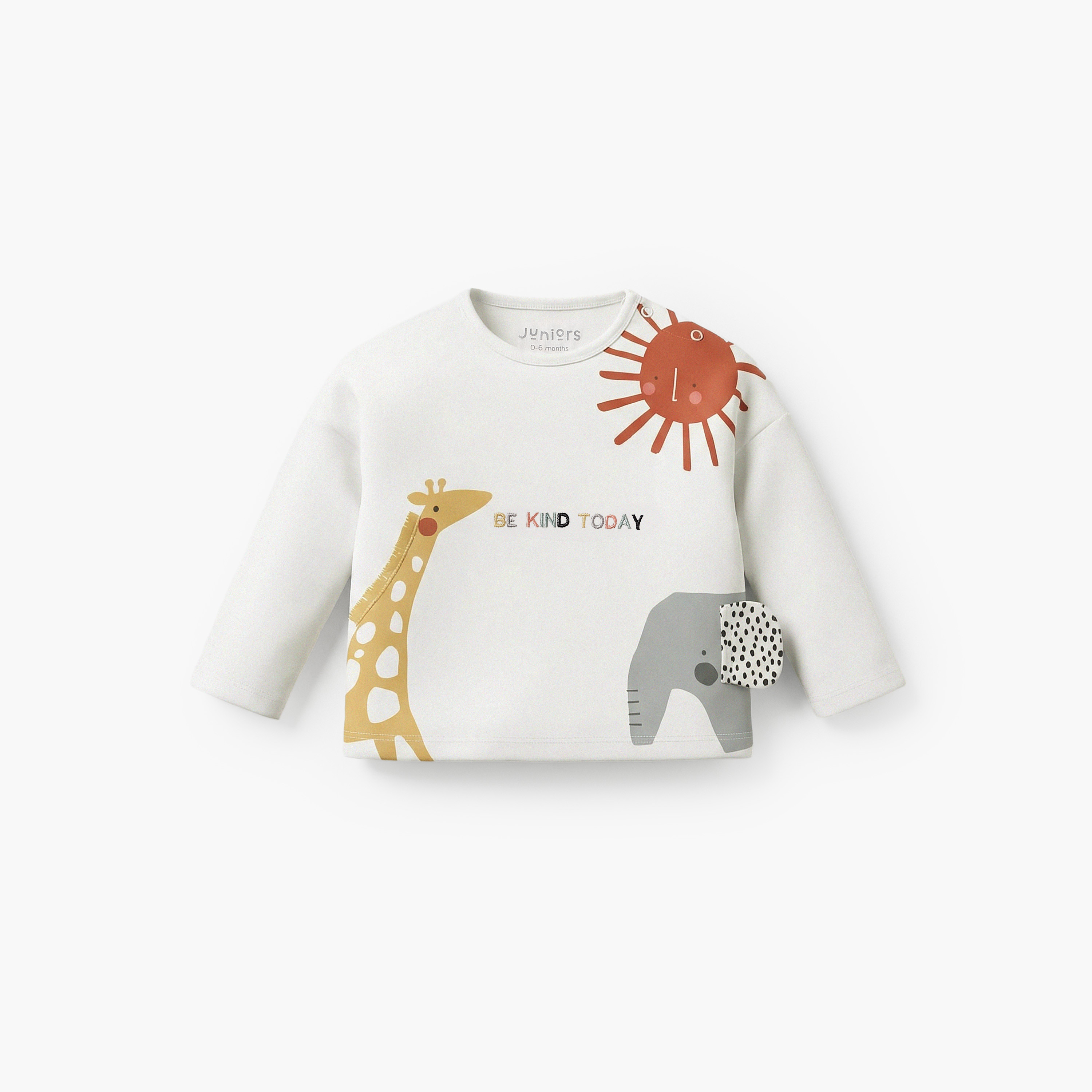Juniors Cotton Round Neck Long Sleeves Pyjama Set with Safari Applique Detail-baby-boys-clothing-nightwear-pyjamasets-image-2