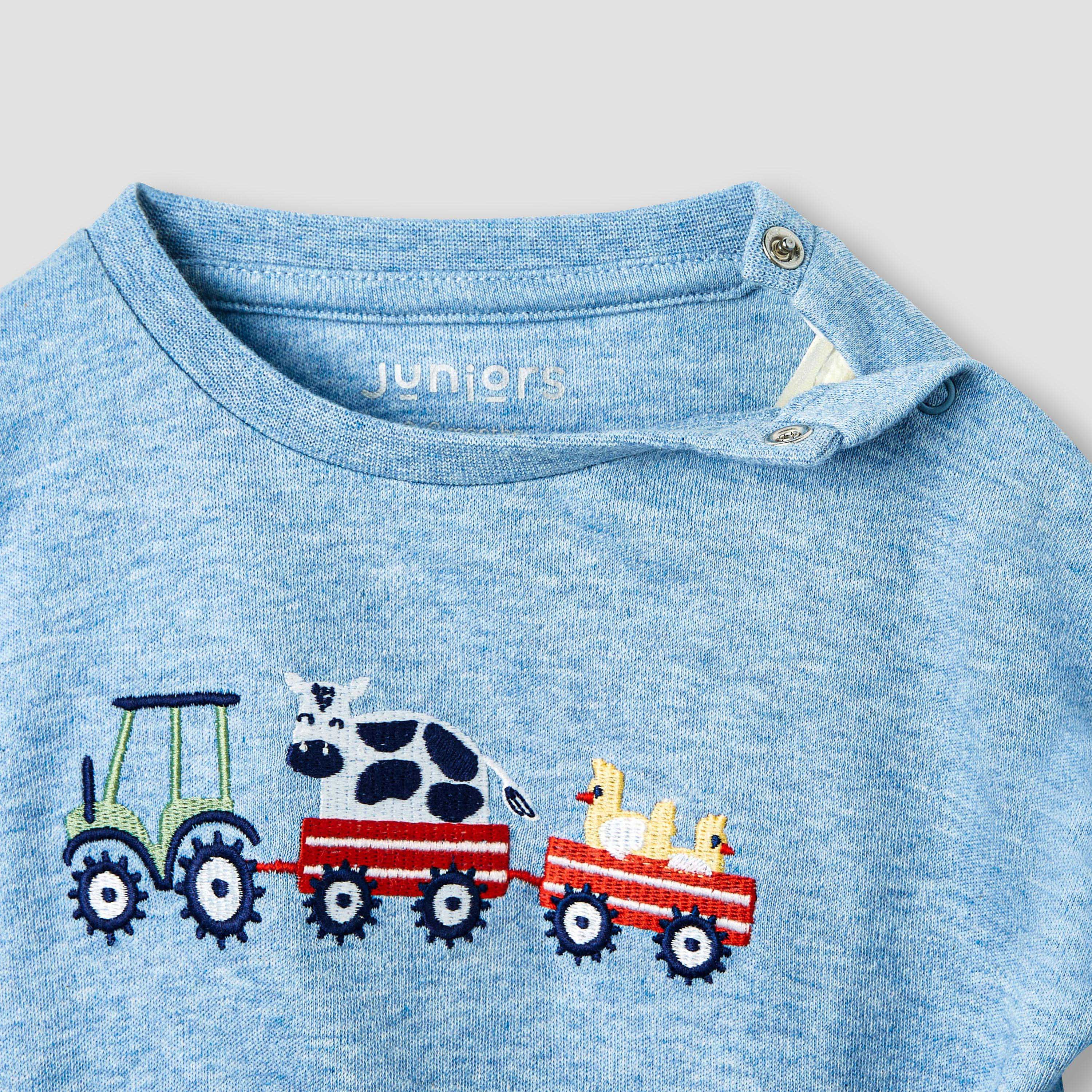 Juniors Embroidered T-shirt and Pyjama Set-baby-boys-clothing-nightwear-pyjamasets-image-4