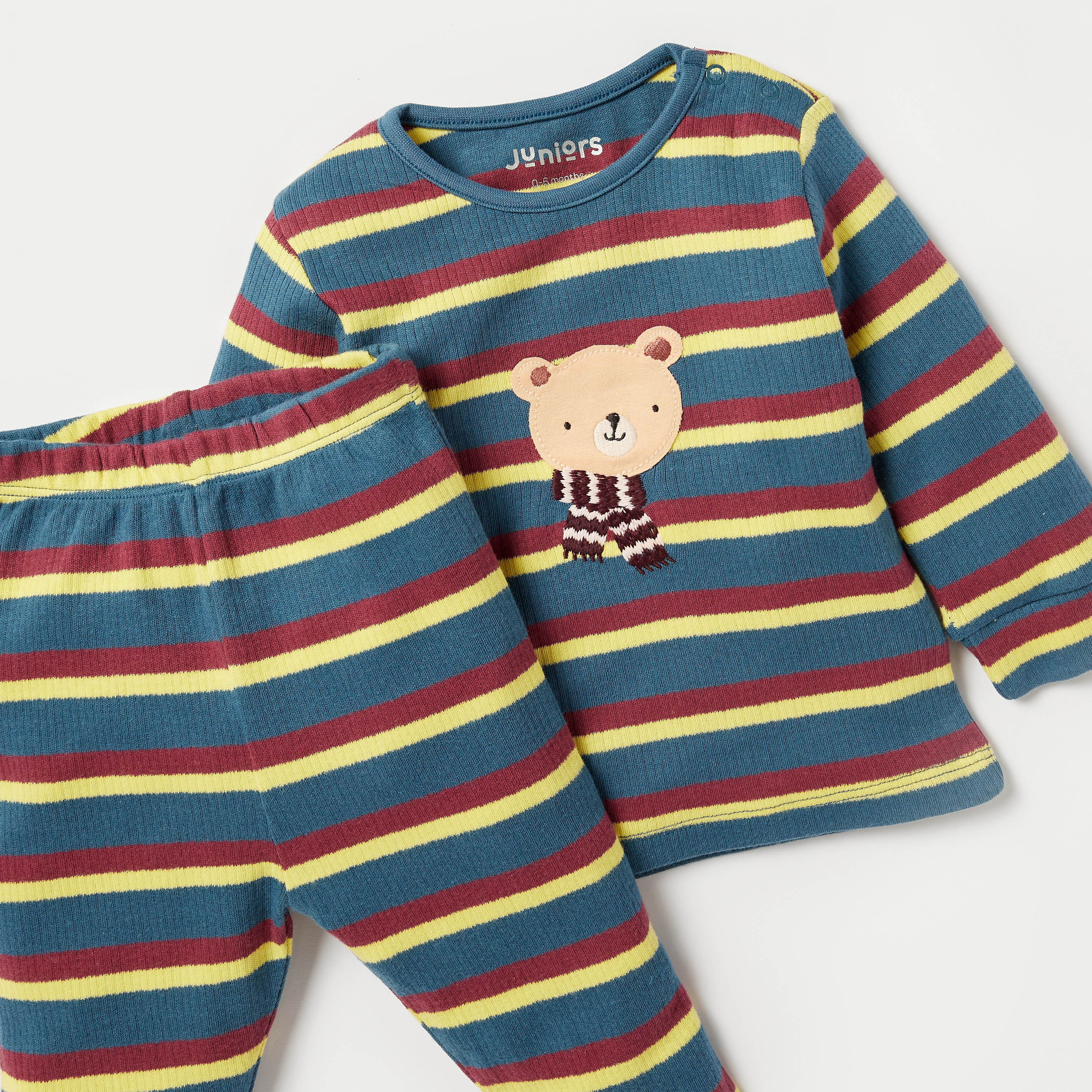 طقم بنطلون بيجاما وتيشيرت مخطط من جونيورز-baby-boys-clothing-nightwear-pyjamasets-image-4