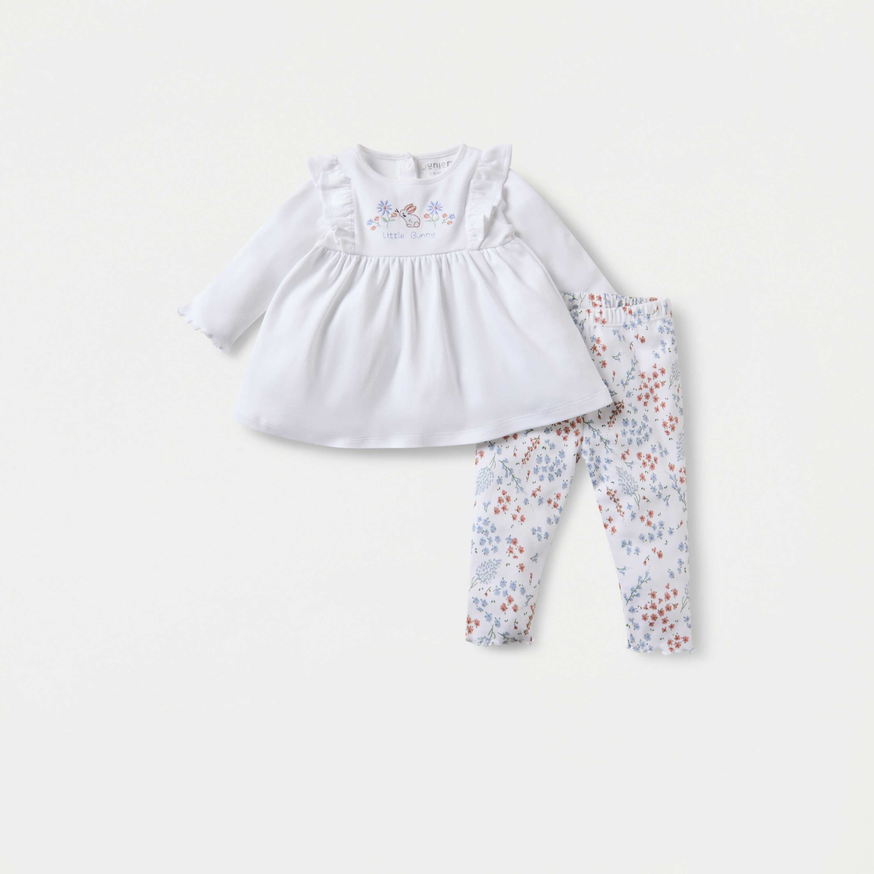 طقم بنطلون بيجاما وبلوزة مطرزة من جونيورز-baby-girls-clothing-nightwear-pyjamasets-image-1