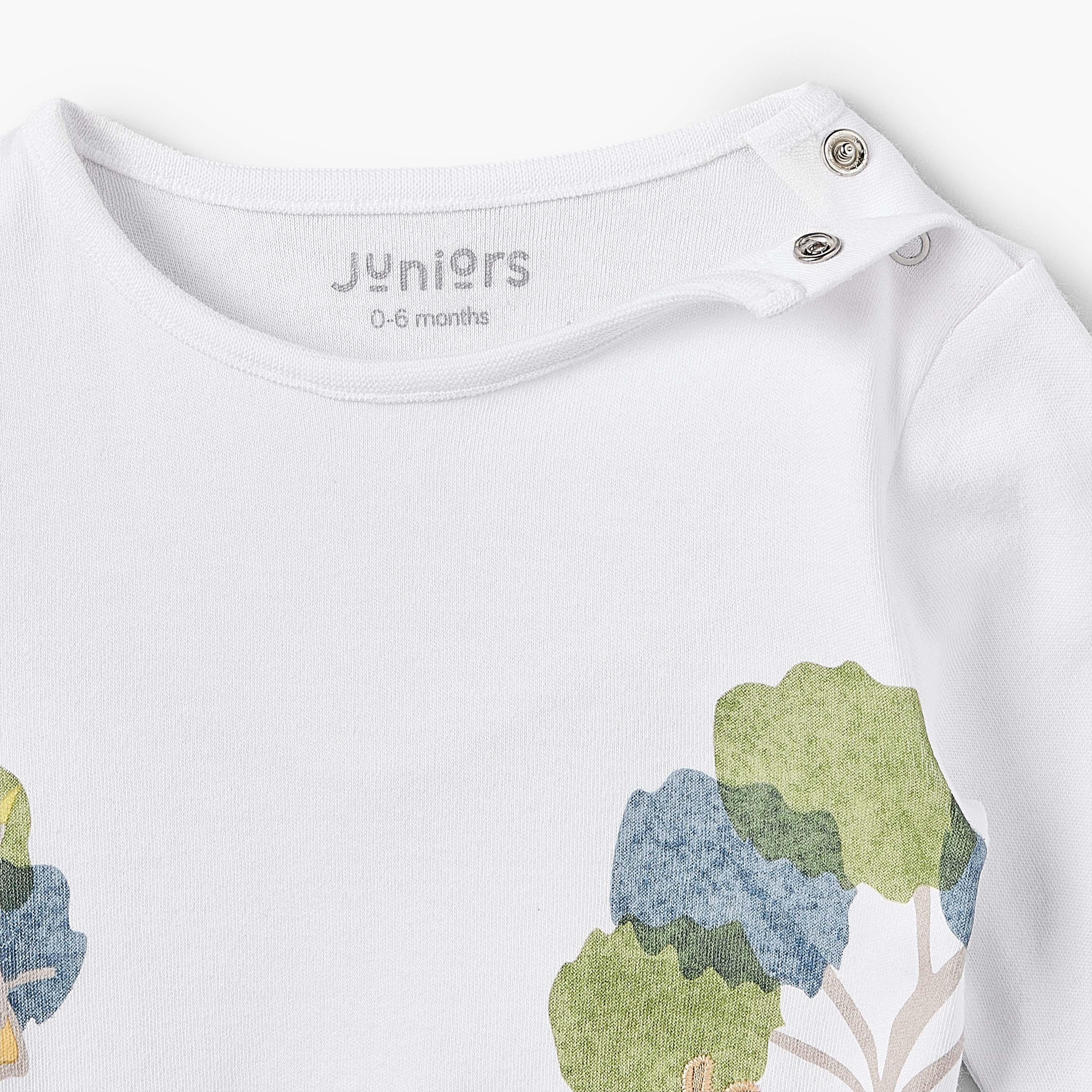 Juniors Cotton Round Neck Long Sleeves Pyjama Set with Safari Applique Detail-baby-boys-clothing-nightwear-pyjamasets-image-4