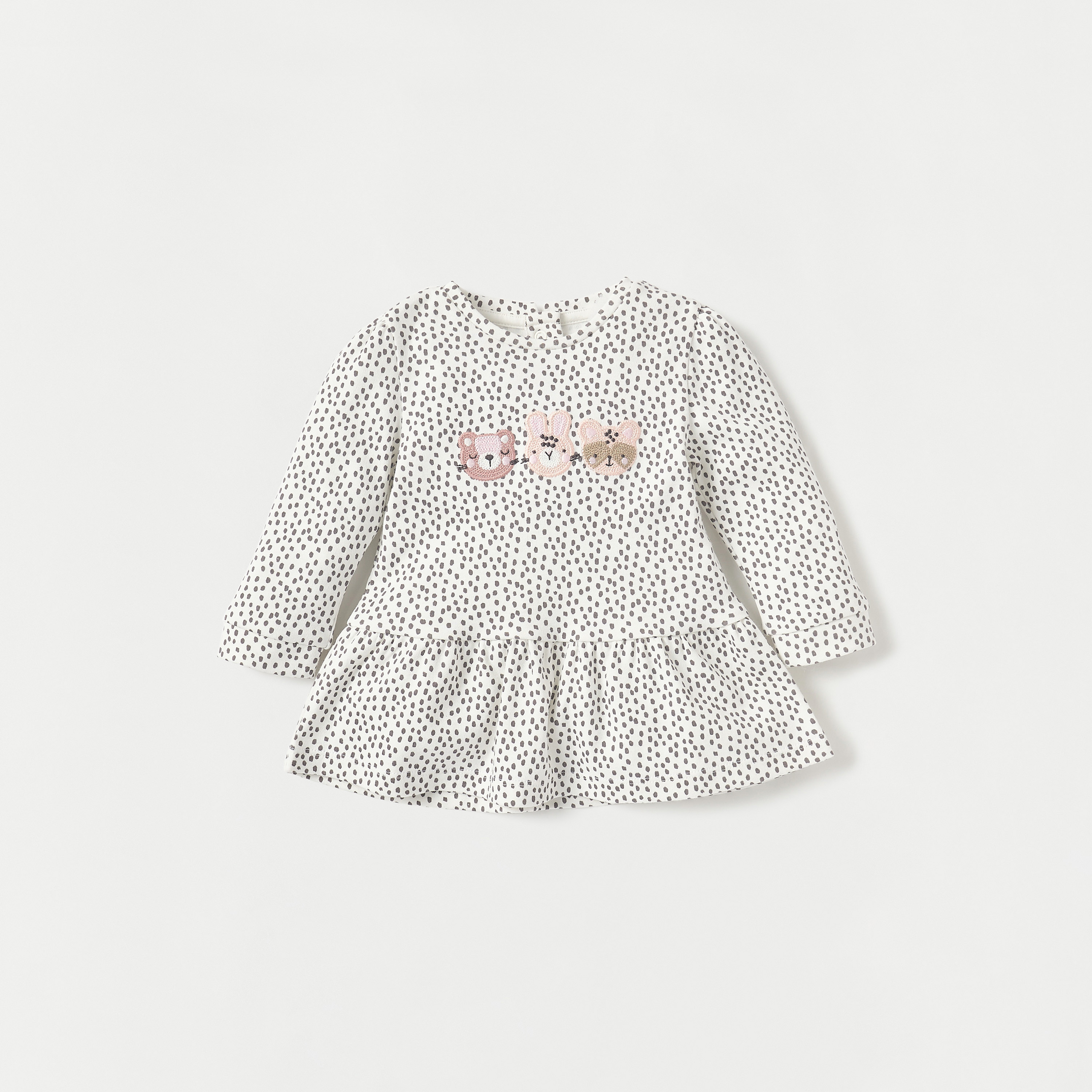 Juniors Duck Applique Long Sleeve T-shirt and Elasticated Pyjama Set-bsclothing-babygirls-nightwear-pyjamasets-image-2