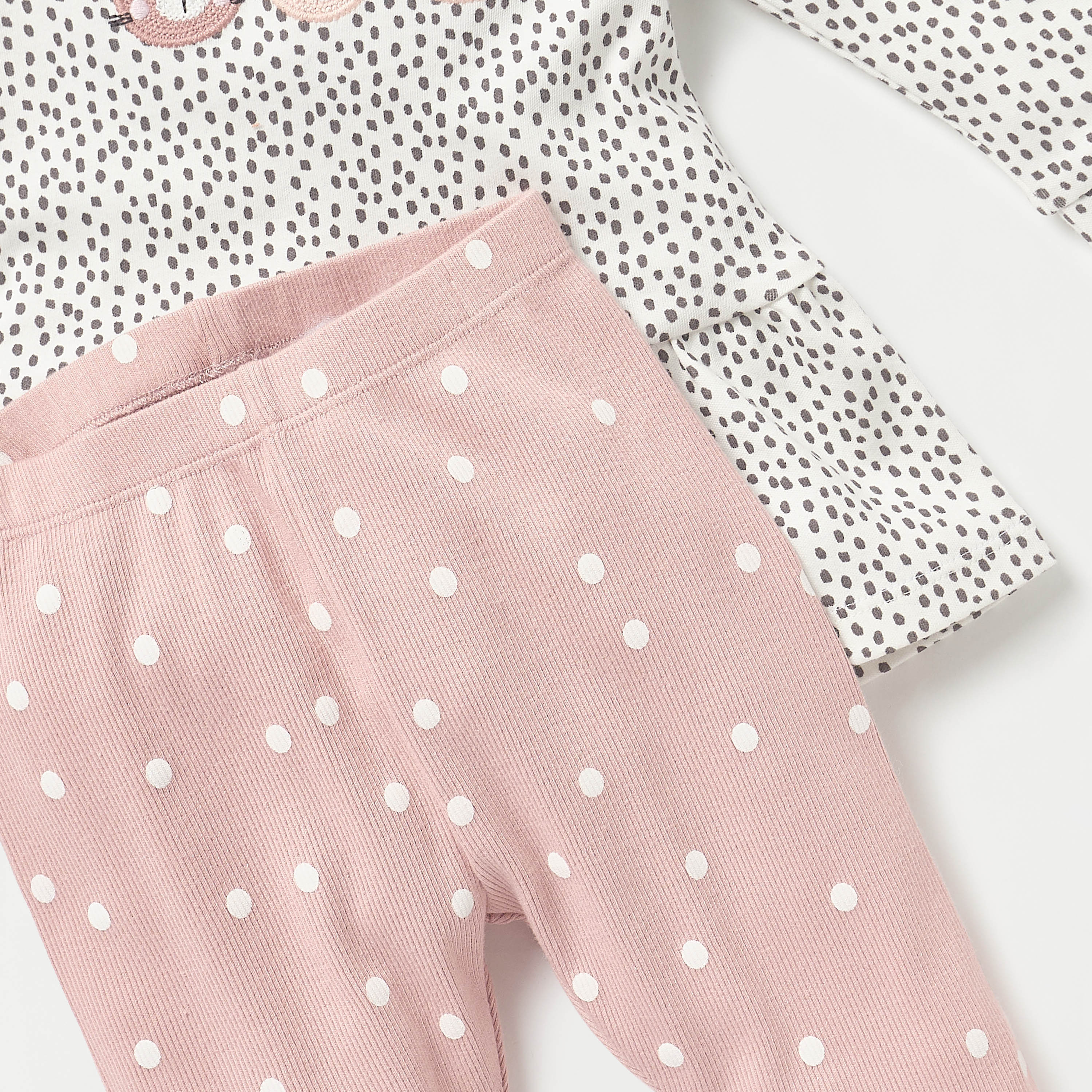 Juniors Duck Applique Long Sleeve T-shirt and Elasticated Pyjama Set-bsclothing-babygirls-nightwear-pyjamasets-image-5