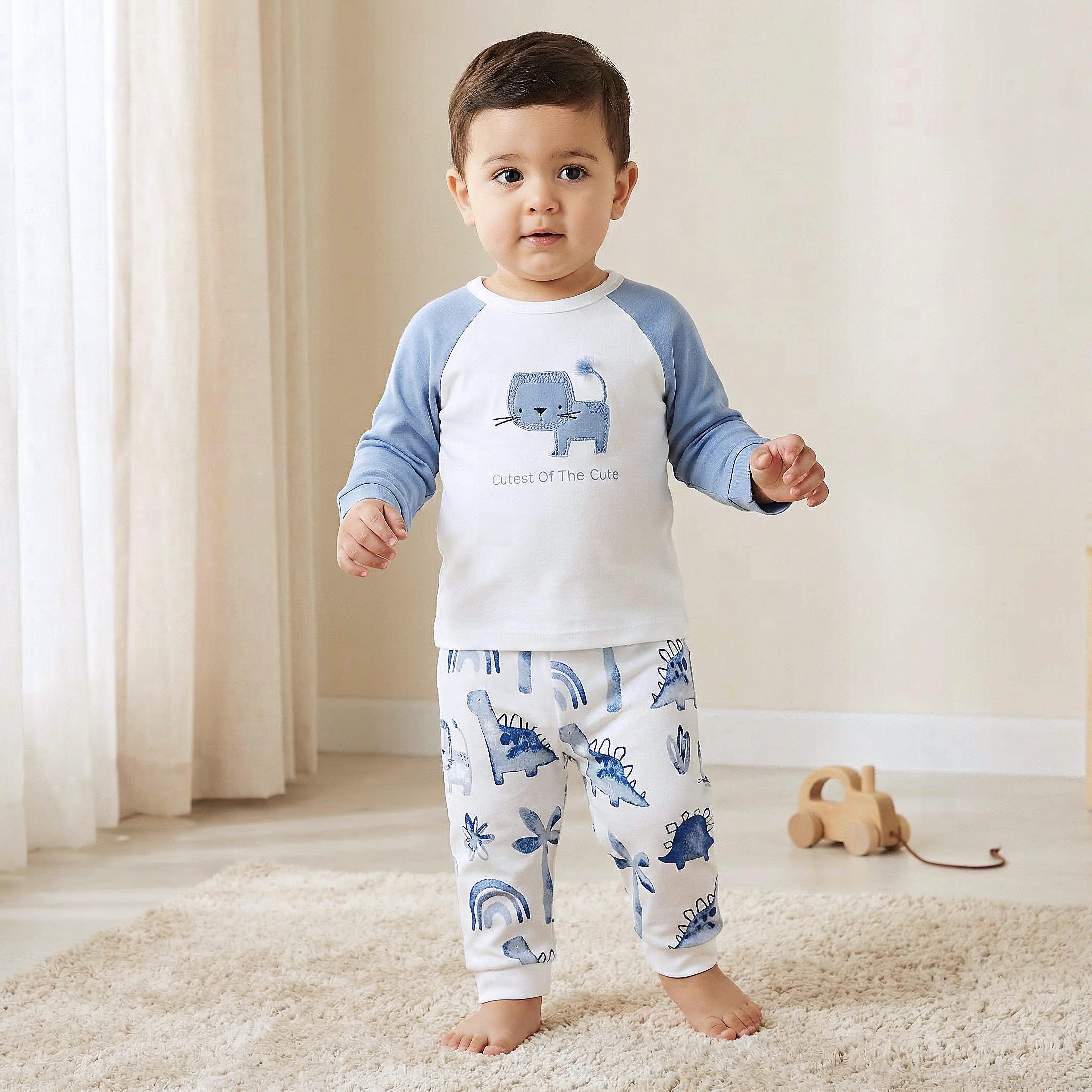 Juniors Cotton Round Neck Long Sleeves Pyjama Set with Print-baby-boys-clothing-nightwear-pyjamasets-image-1