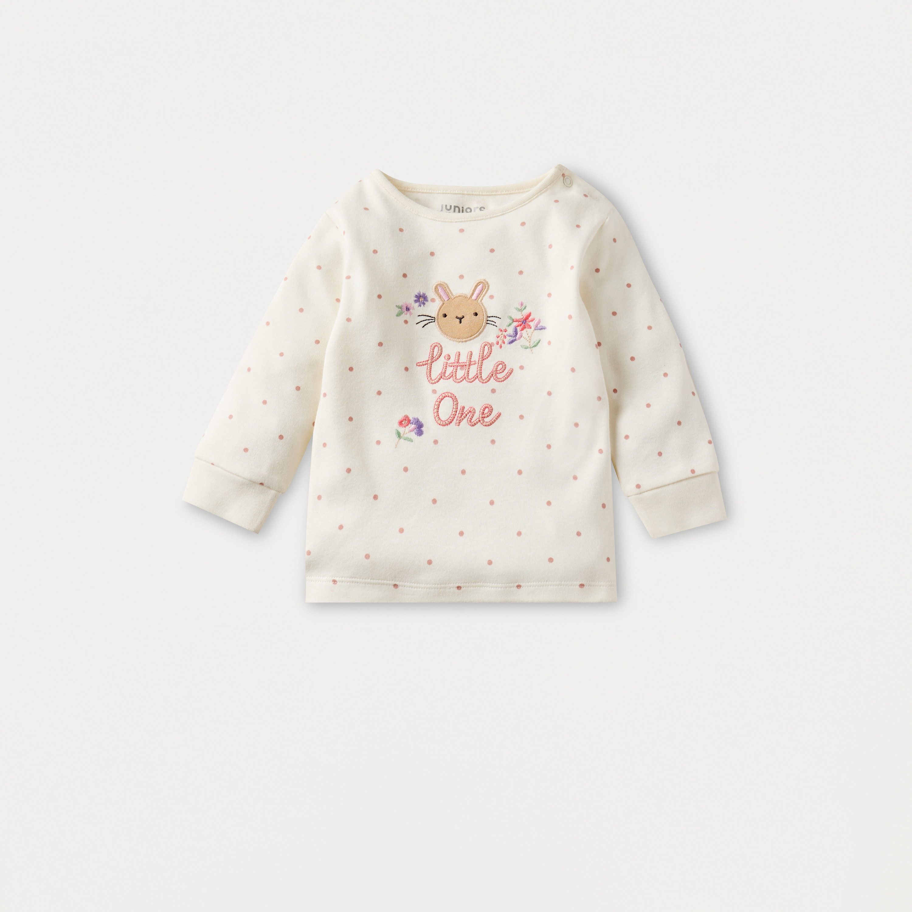 طقم بنطلون بيجاما بخصر مطاطي وتيشيرت بأكمام طويلة وزخارف أرنب من جونيورز-promo_babyshop_Buy3for99_KSA130126-image-2