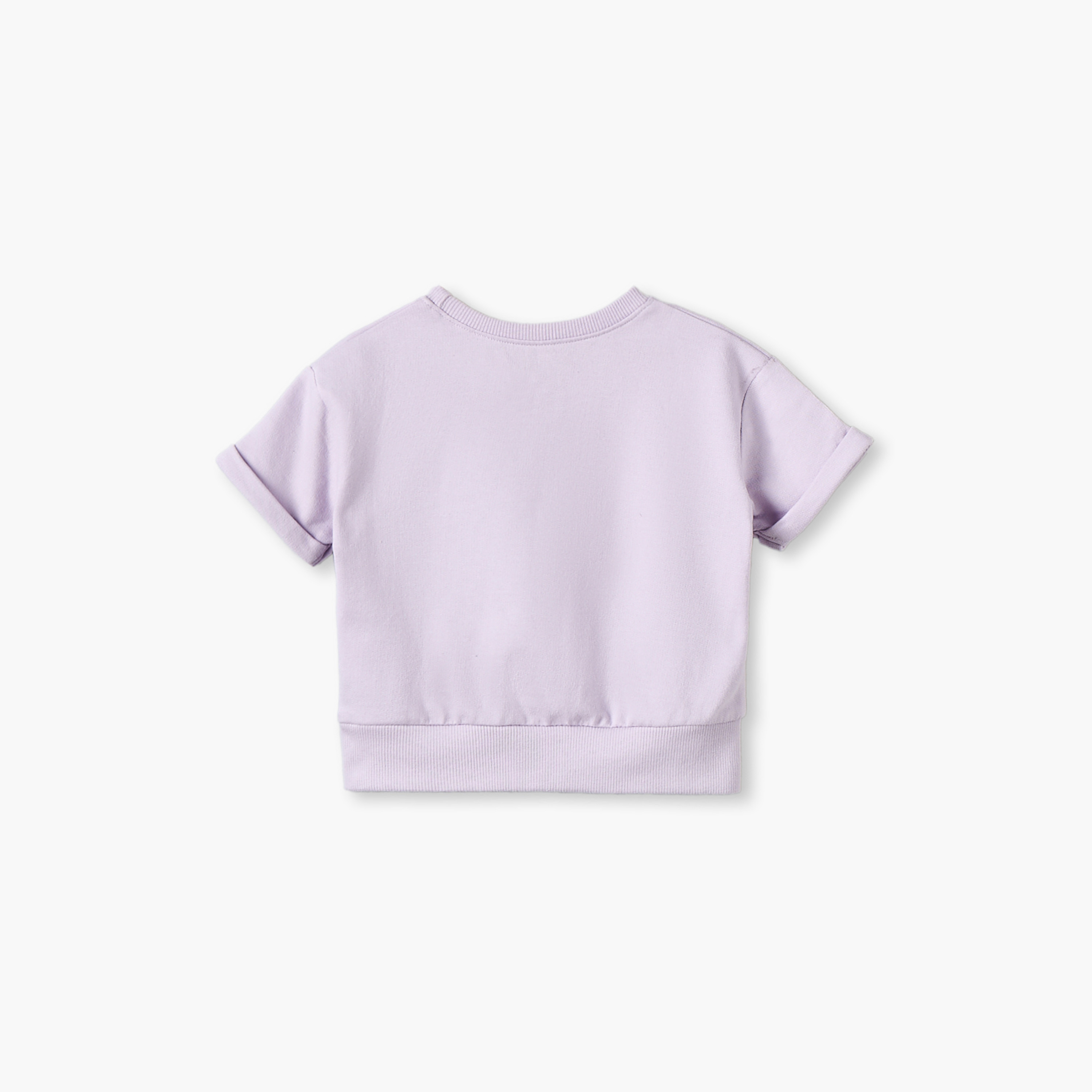 طقم تيشيرت بأكمام قصيرة وياقة ضيقة وشورت بأطراف مطوية من جونيورز-baby-girls-clothing-setsandcoords-image-5