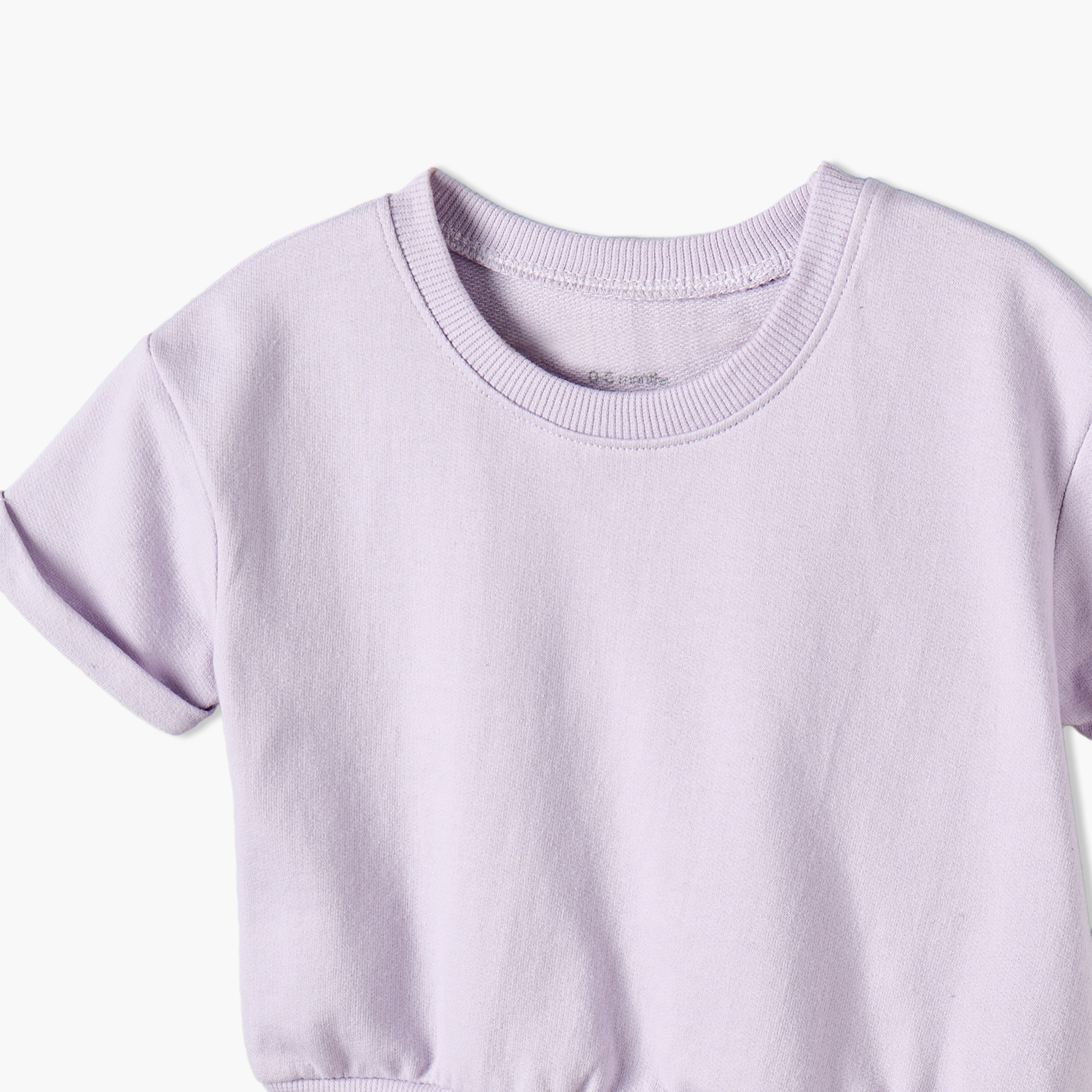 طقم تيشيرت بأكمام قصيرة وياقة ضيقة وشورت بأطراف مطوية من جونيورز-baby-girls-clothing-setsandcoords-image-7