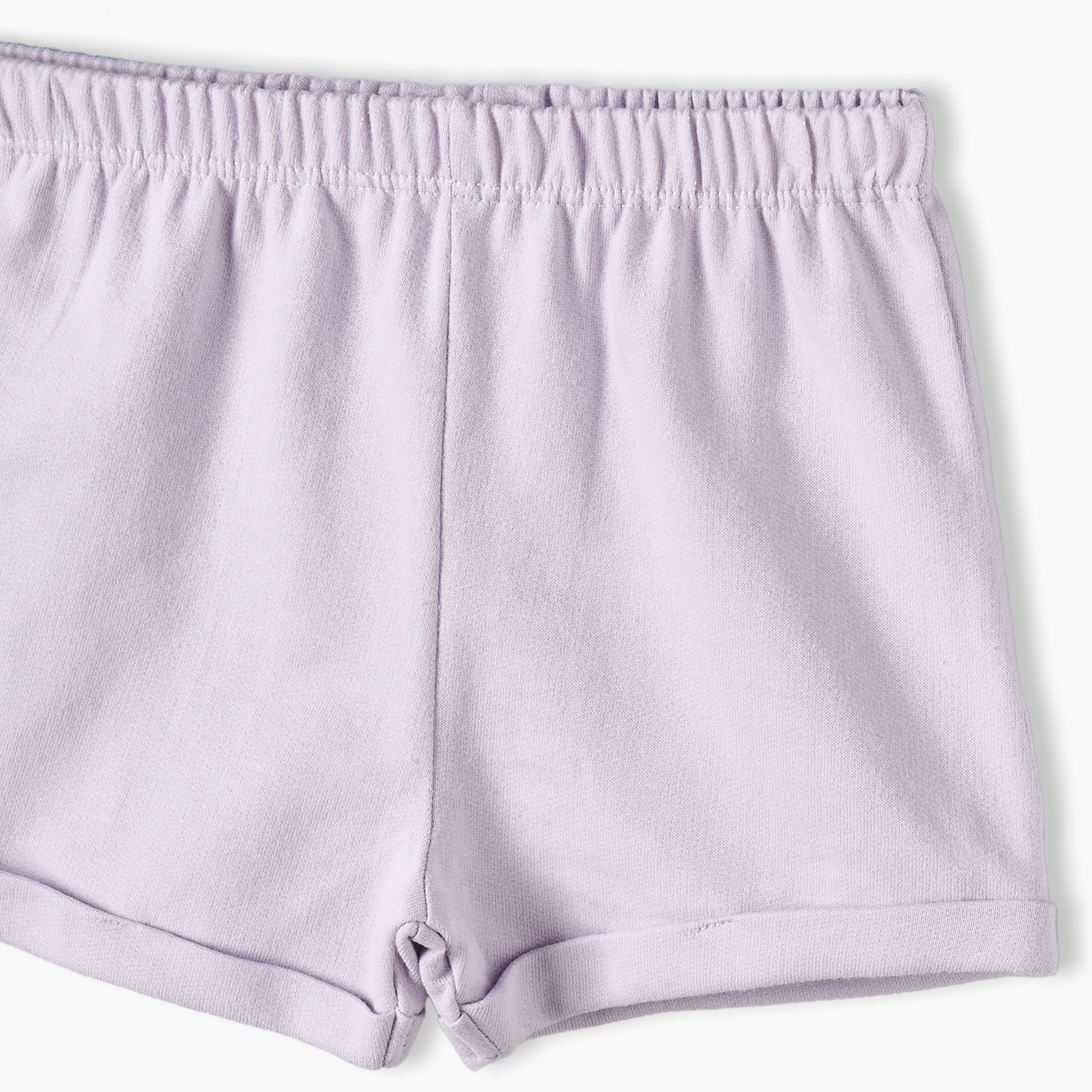 طقم تيشيرت بأكمام قصيرة وياقة ضيقة وشورت بأطراف مطوية من جونيورز-baby-girls-clothing-setsandcoords-image-8