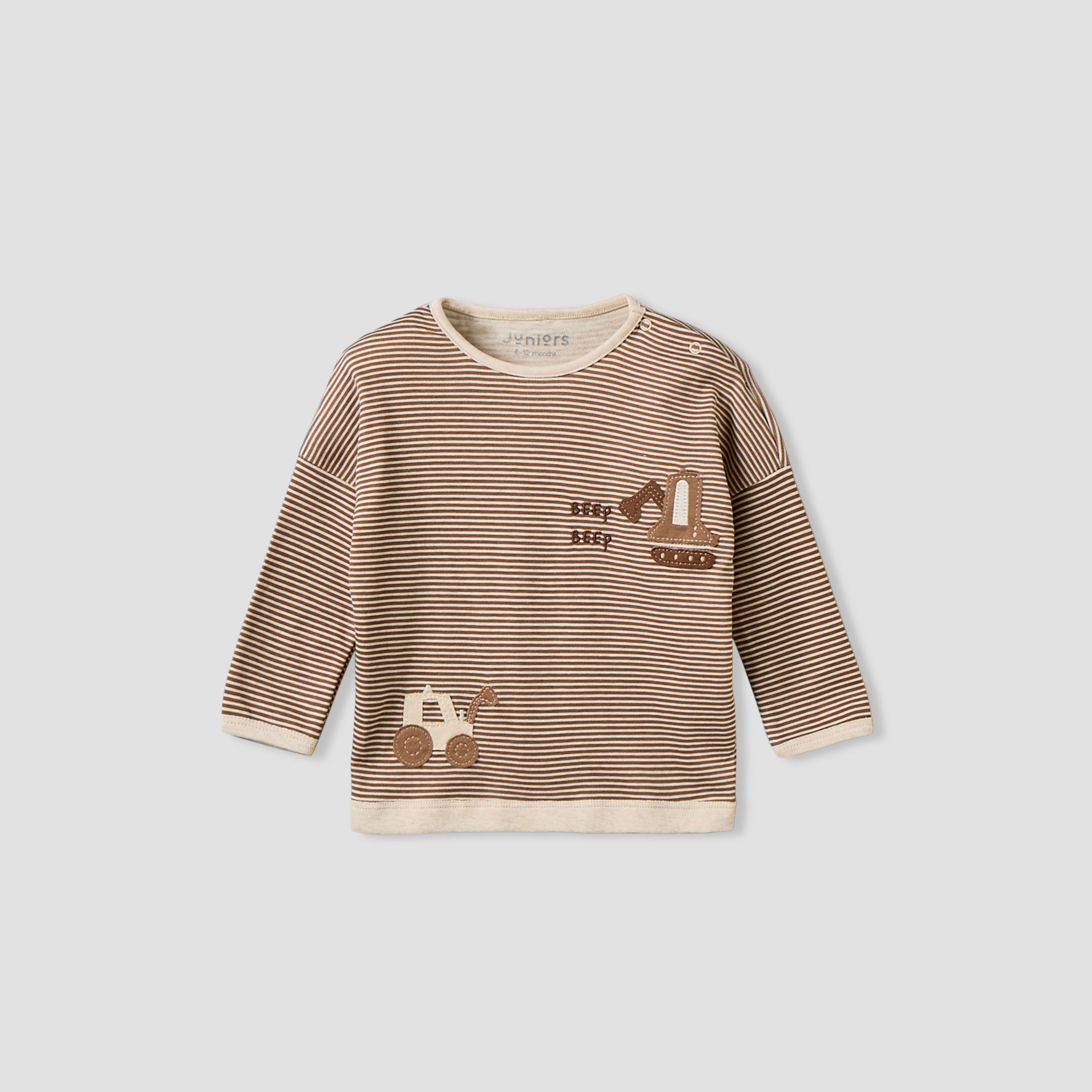 Juniors Cotton Crew Neck Long Sleeves Pyjama Set with Vehicle Print-baby-boys-clothing-nightwear-pyjamasets-image-2