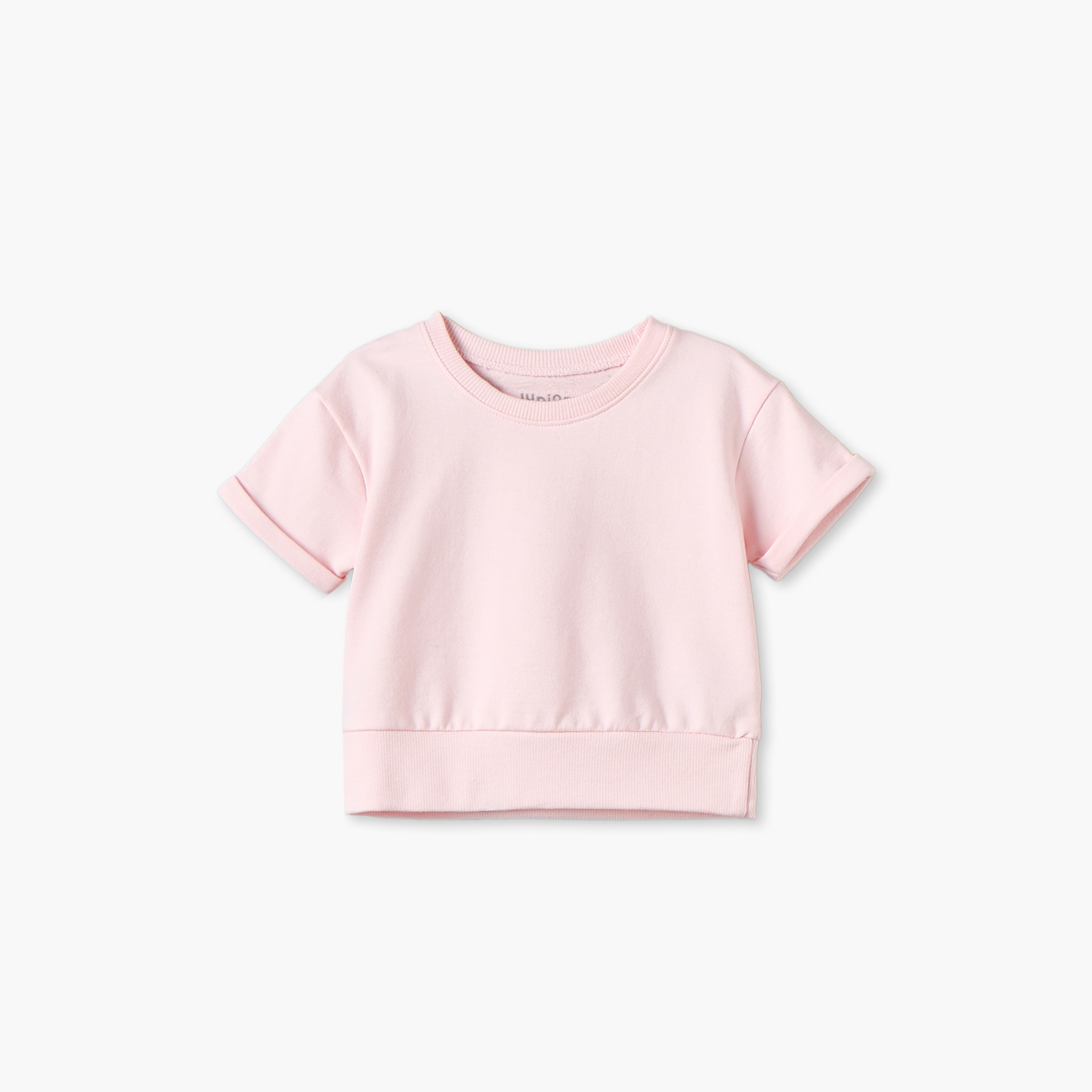 طقم تيشيرت بياقة مستديرة وأكمام قصيرة وشورت بأطراف ملفوفة من جونيورز-baby-girls-clothing-setsandcoords-image-3