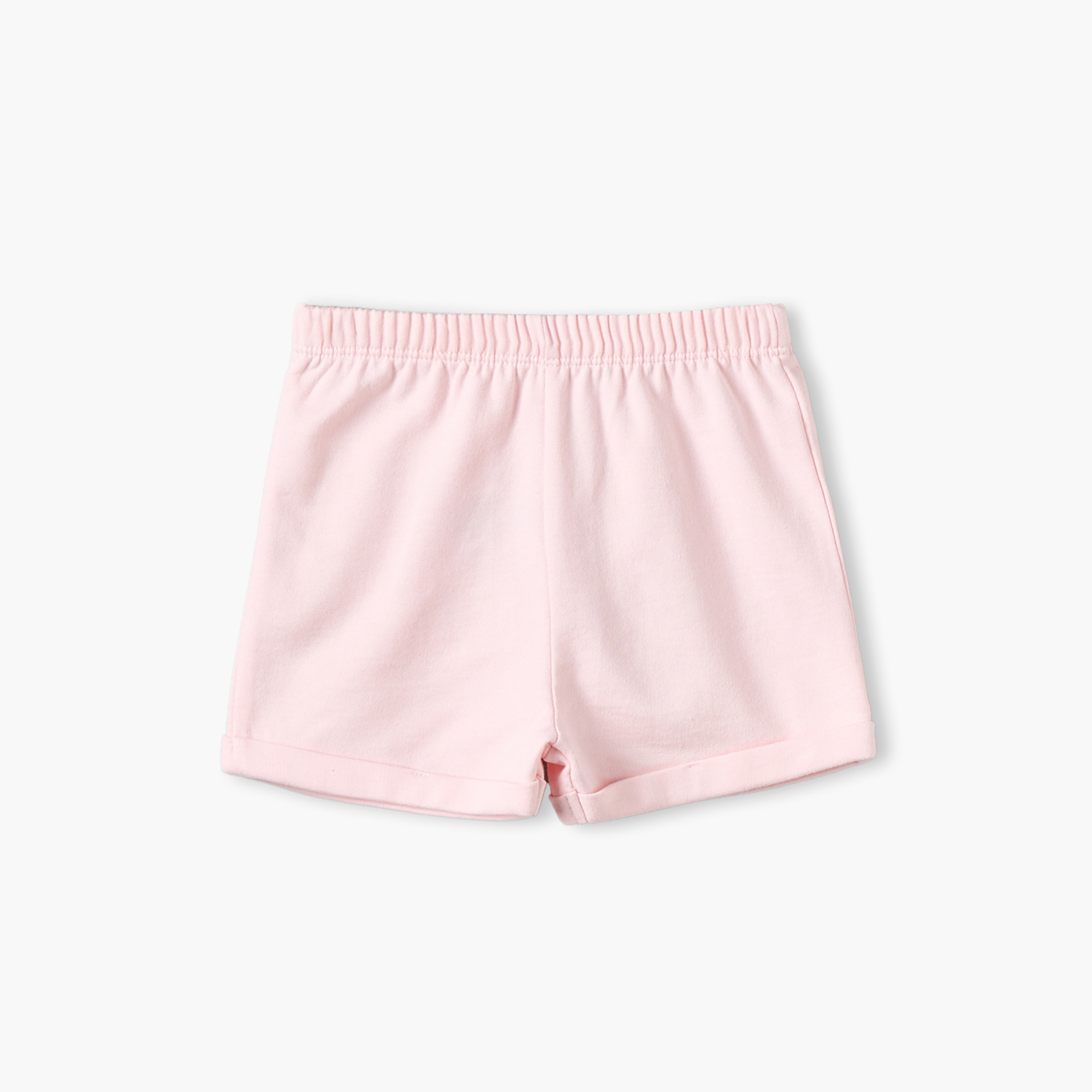 طقم تيشيرت بياقة مستديرة وأكمام قصيرة وشورت بأطراف ملفوفة من جونيورز-baby-girls-clothing-setsandcoords-image-4