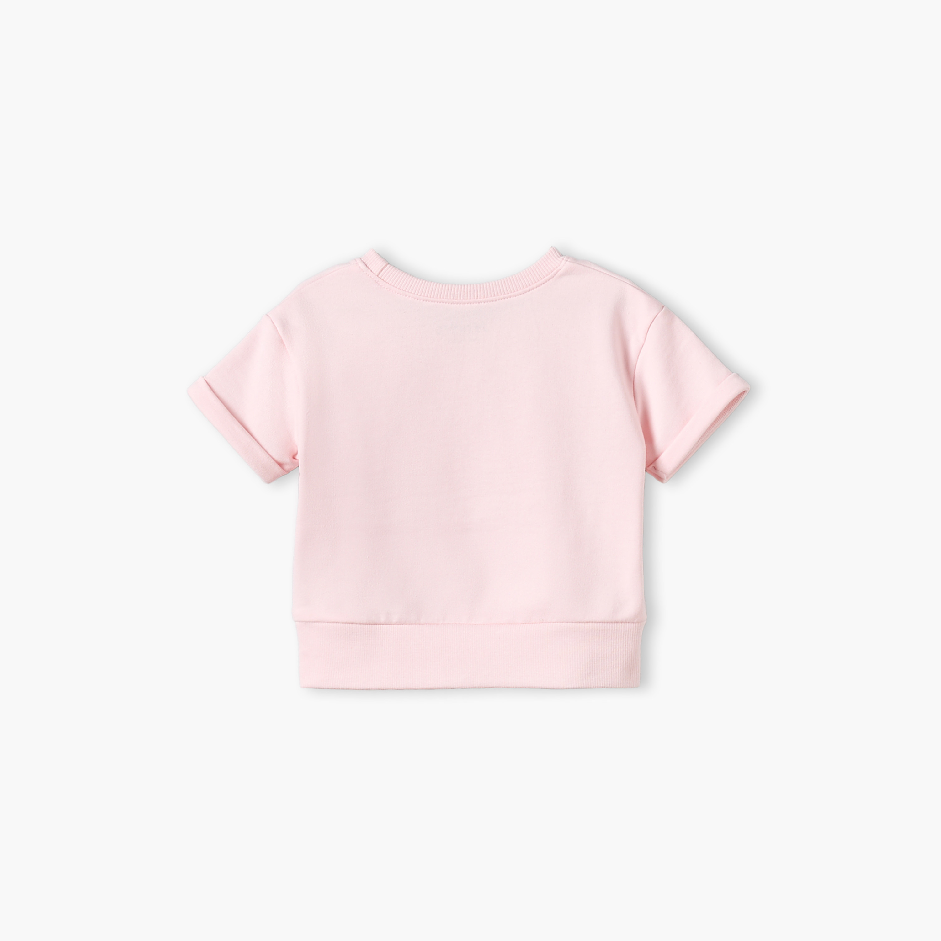 طقم تيشيرت بياقة مستديرة وأكمام قصيرة وشورت بأطراف ملفوفة من جونيورز-baby-girls-clothing-setsandcoords-image-5