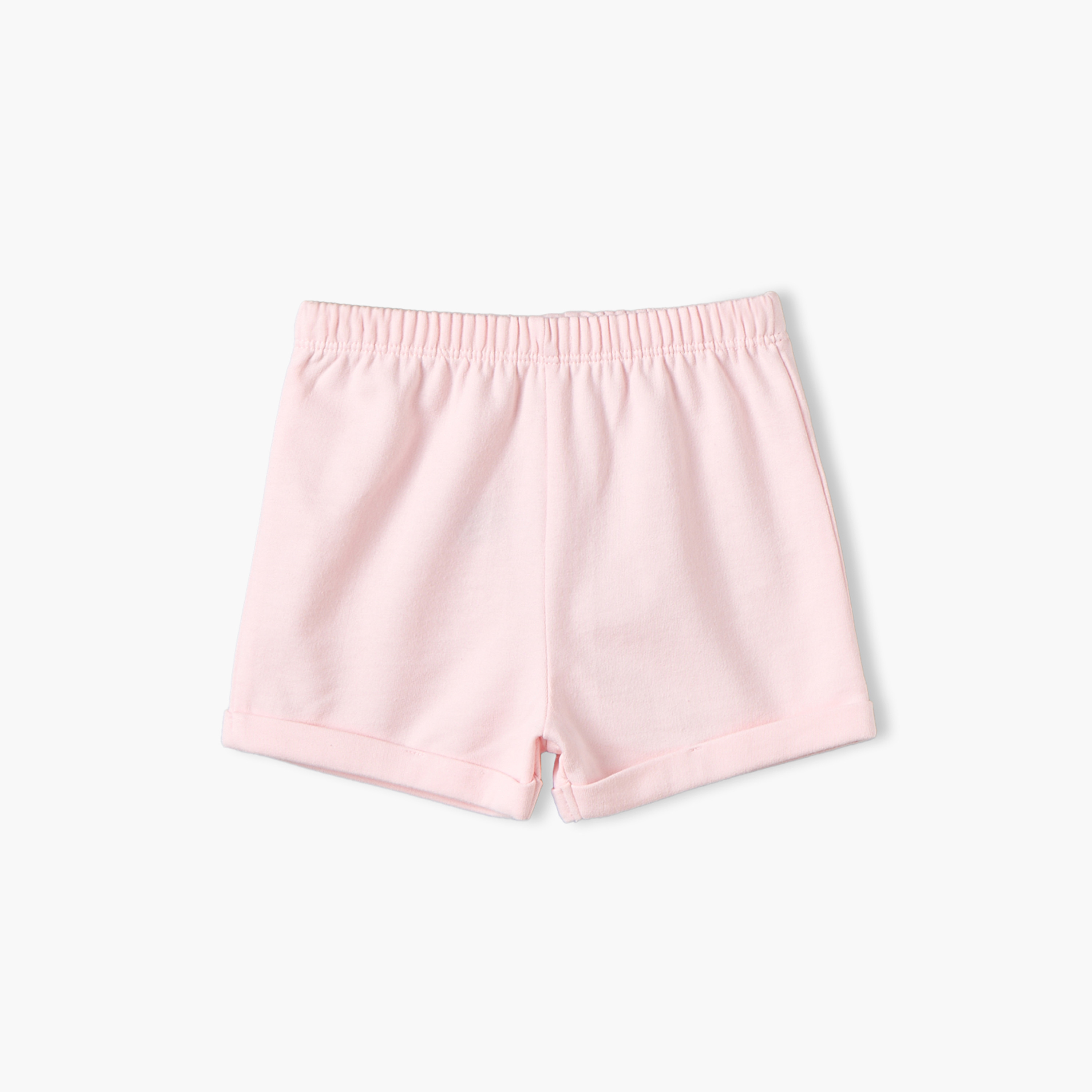 طقم تيشيرت بياقة مستديرة وأكمام قصيرة وشورت بأطراف ملفوفة من جونيورز-baby-girls-clothing-setsandcoords-image-6