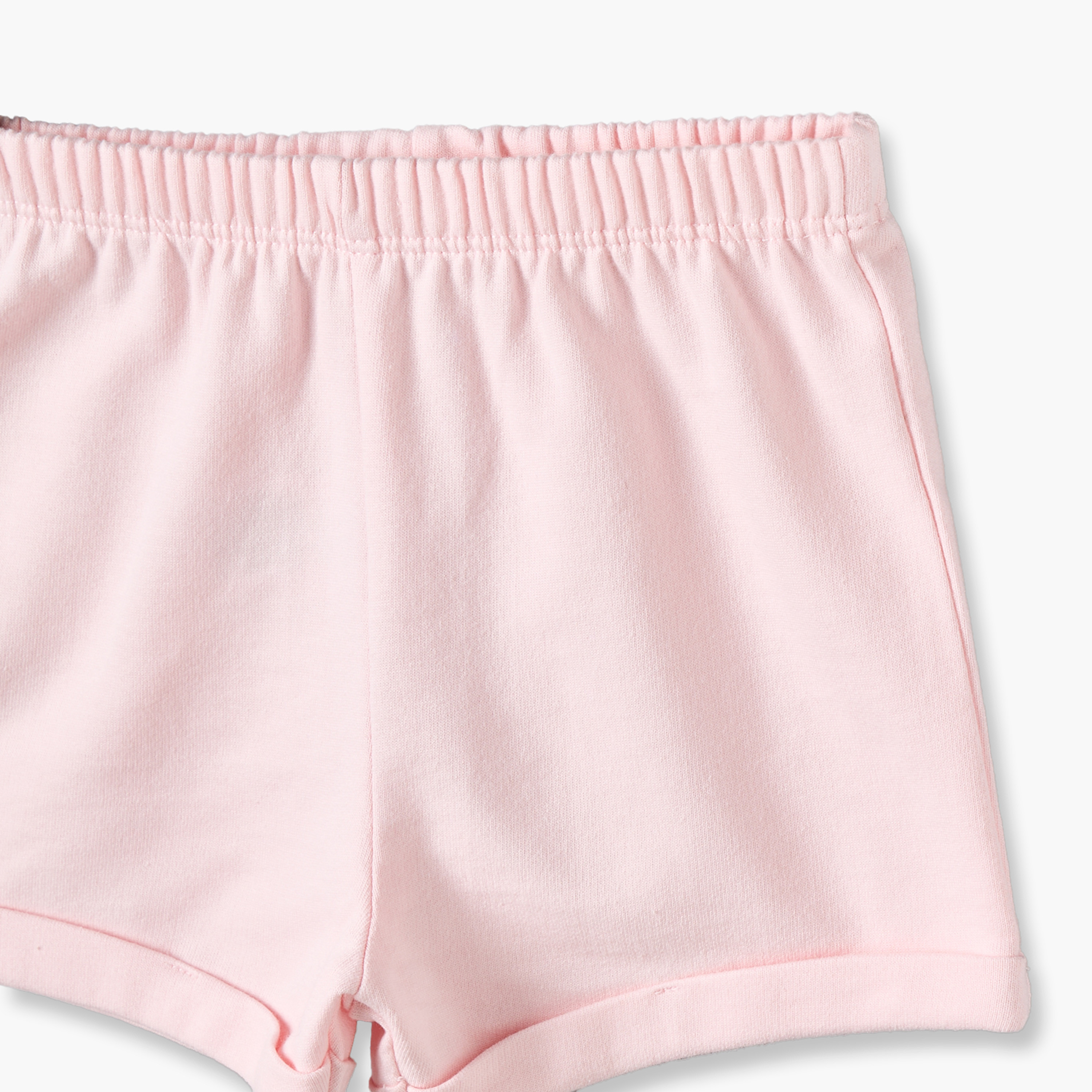 طقم تيشيرت بياقة مستديرة وأكمام قصيرة وشورت بأطراف ملفوفة من جونيورز-baby-girls-clothing-setsandcoords-image-8