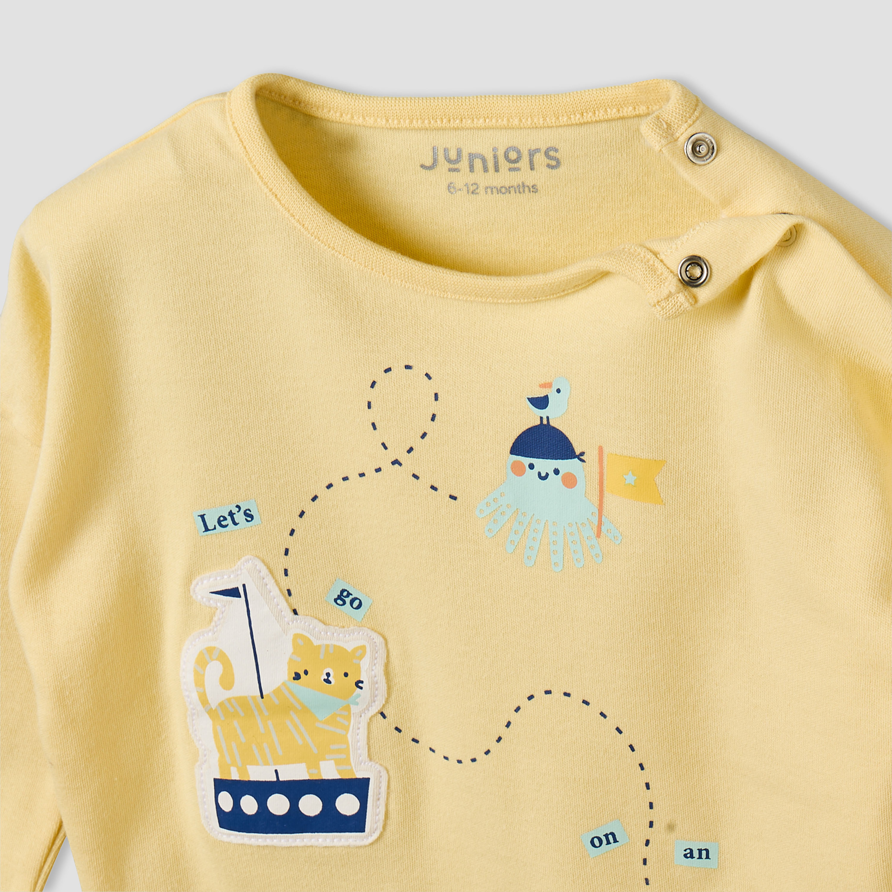 Juniors Cotton Crew Neck Long Sleeves Pyjama Set with Snap Button Closure-baby-boys-clothing-nightwear-pyjamasets-image-6