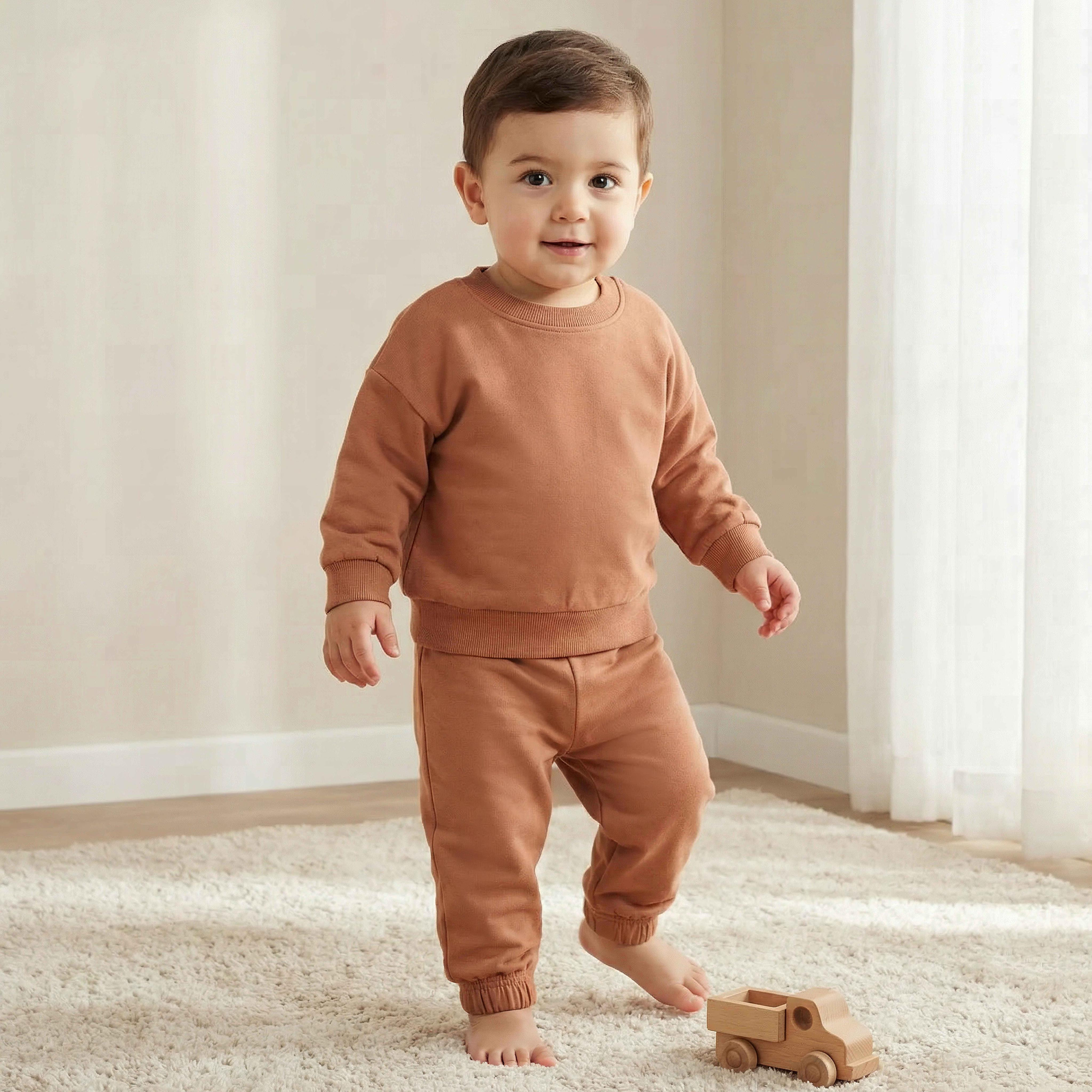 Juniors Solid Long Sleeve Sweatshirt and Pyjama Set-baby-boys-clothing-nightwear-pyjamasets-image-1